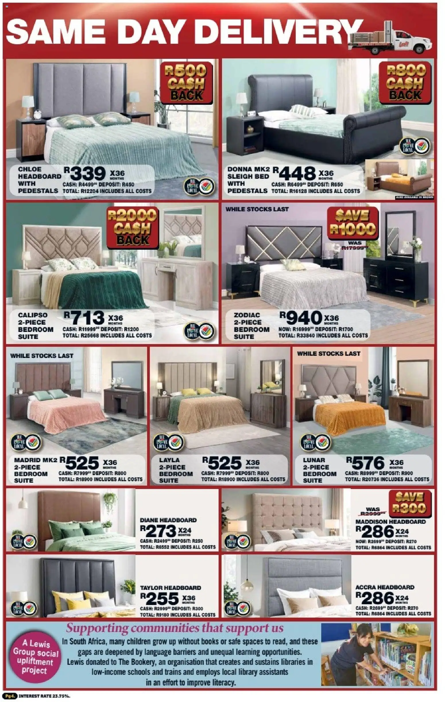 New Lewis Stores catalogue – valid from 13.04.2026 | Page: 4 | Products: Headboard, Bed