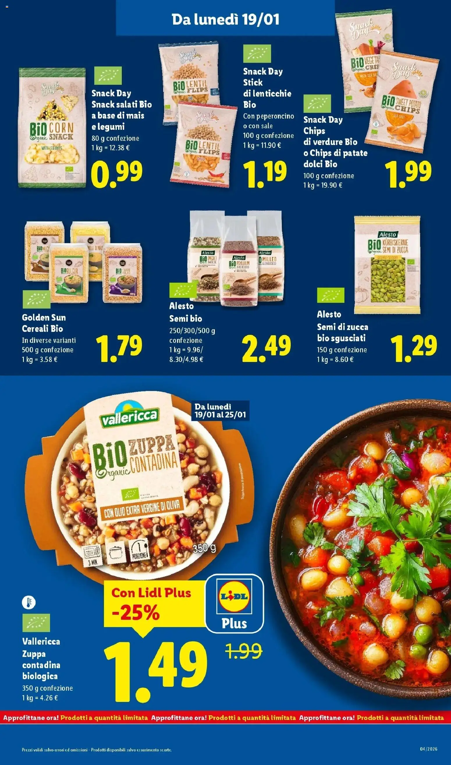 Volantino Lidl del 19.01.2026 | Pagina: 19 | Prodotti: Cereali, Patate, Olio, Peperoncino