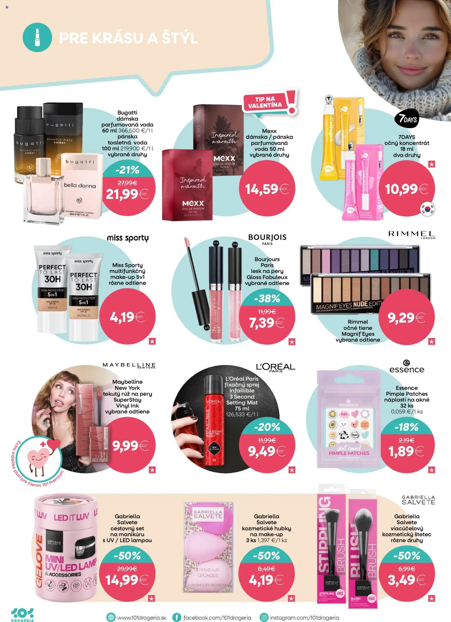 Nové 101 drogerie akcie – leták je platný od 21.01.2026 | Strana: 2 | Produkty: Led, Toaletná voda, Štetec, Očné tiene