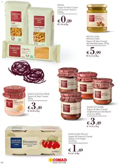 Anteprima del volantino SUGO CACIO E PEPE Sapori & Idee Conad 180g, Cacio e pepe sauce with Pecorino Romano DOP valido a partire dal 01.12.2025 | Pagina: 16