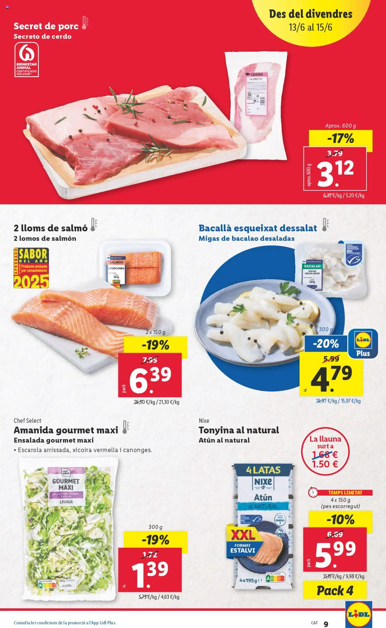Lidl catálogo BCN │ válido desde el 09.06.2025 | Página: 17 | Productos: Cerdo, Ensalada
