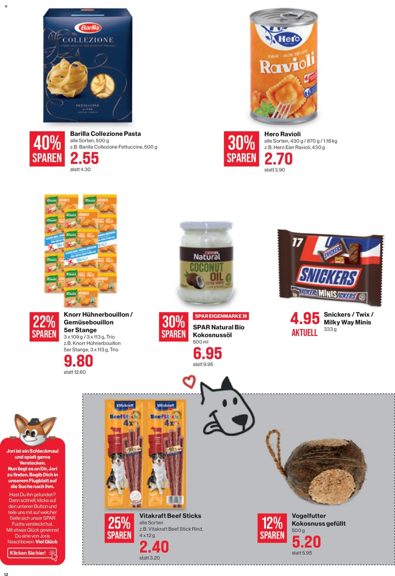 SPAR Aktionen – gültig ab 13.11.2025 | Seite: 12 | Produkte: Barilla, Twix, Eier, Pasta