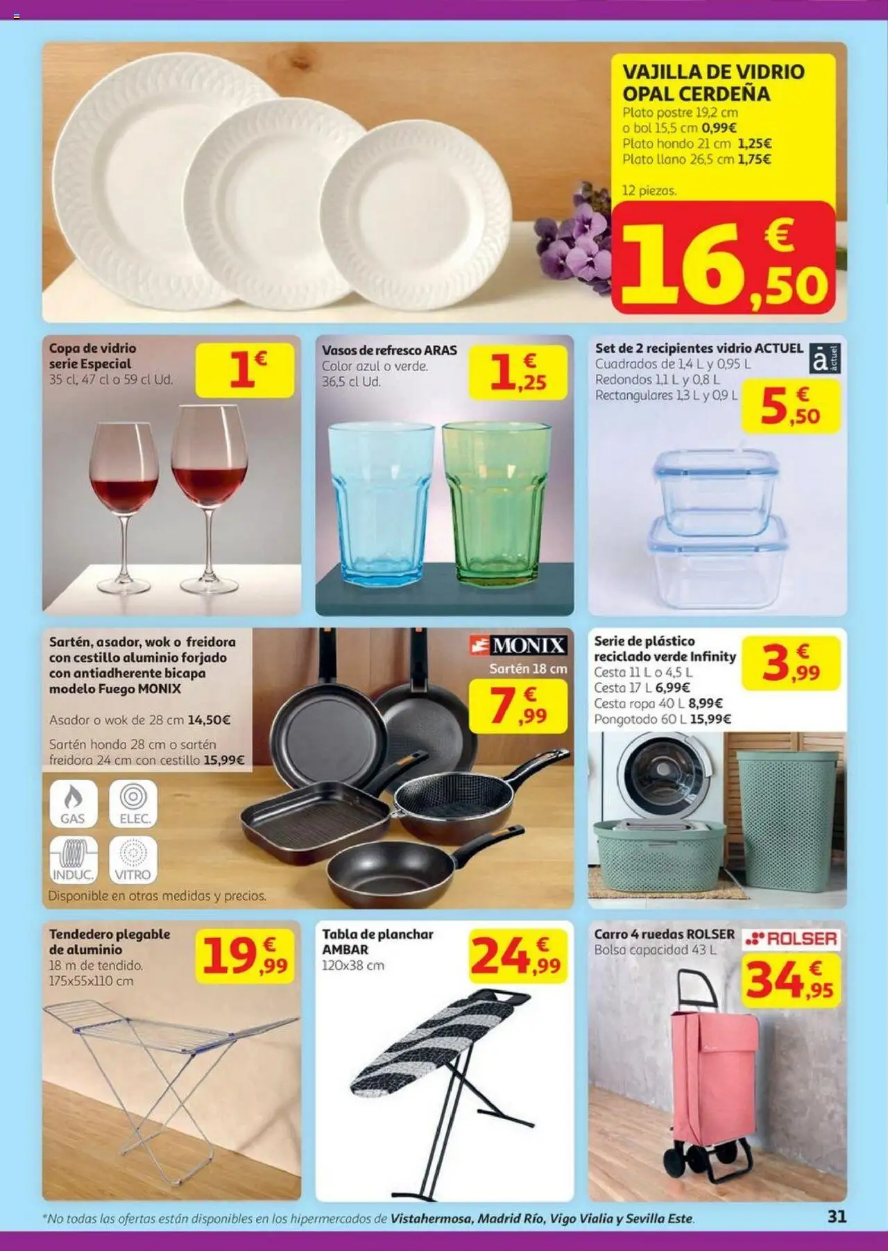 Alcampo - HG catalan  │ válido desde el 14.08.2025 | Página: 31 | Productos: Vasos, Ropa, Tabla de planchar, Freidora