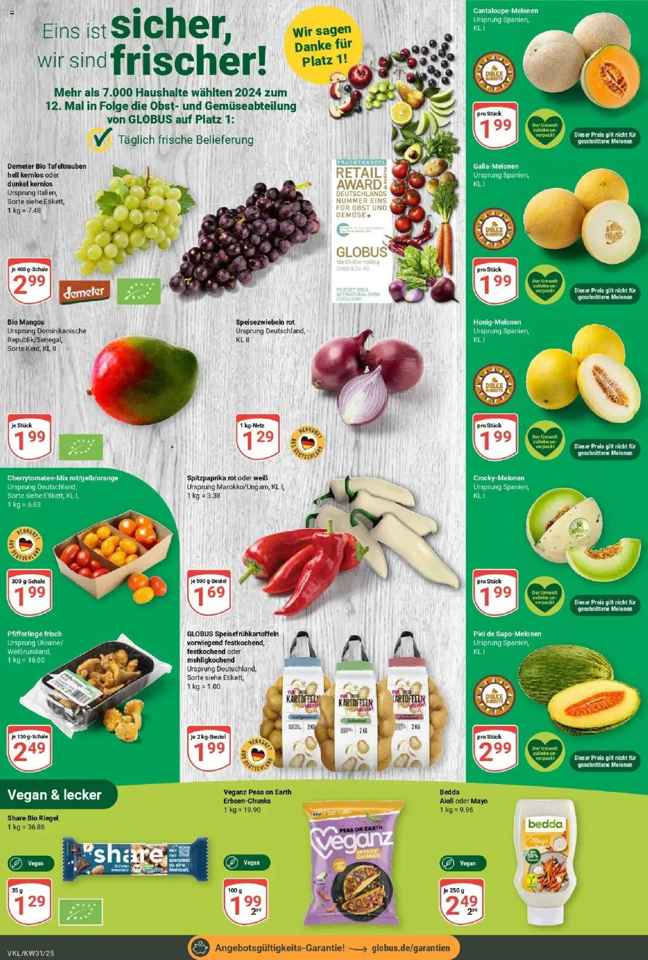 Globus prospekt Völklingen	 - gültig ab dem 28.07.2025 | Seite: 6 | Produkte: Kartoffeln, Gemüse, Obst, Pfifferlinge