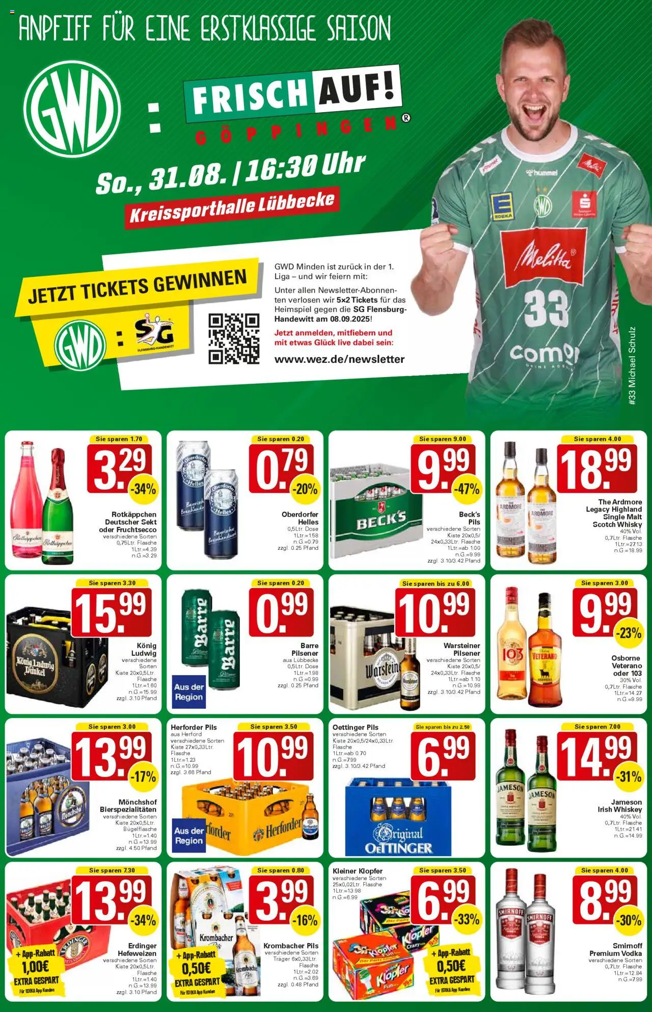 WEZ Prospekt - gültig ab dem 25.08.2025 | Seite: 13 | Produkte: Osborne, Jameson, Rotkäppchen, Vodka