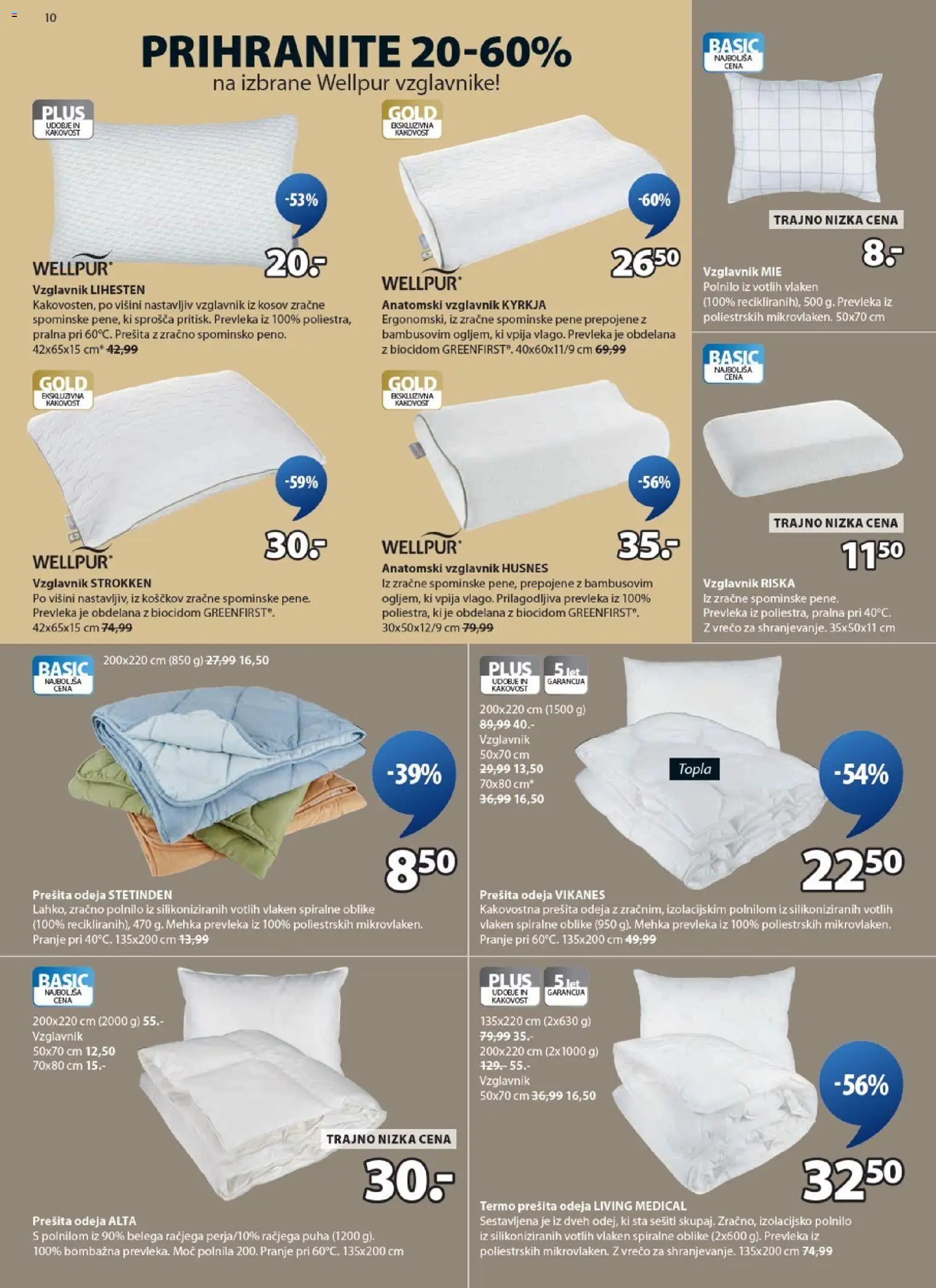 Novi JYSK katalog ponudbe – veljaven od 18.02.2026 | Stran: 10 | Izdelki: Prešita odeja, Vzglavnik, Prevleka, Odeja