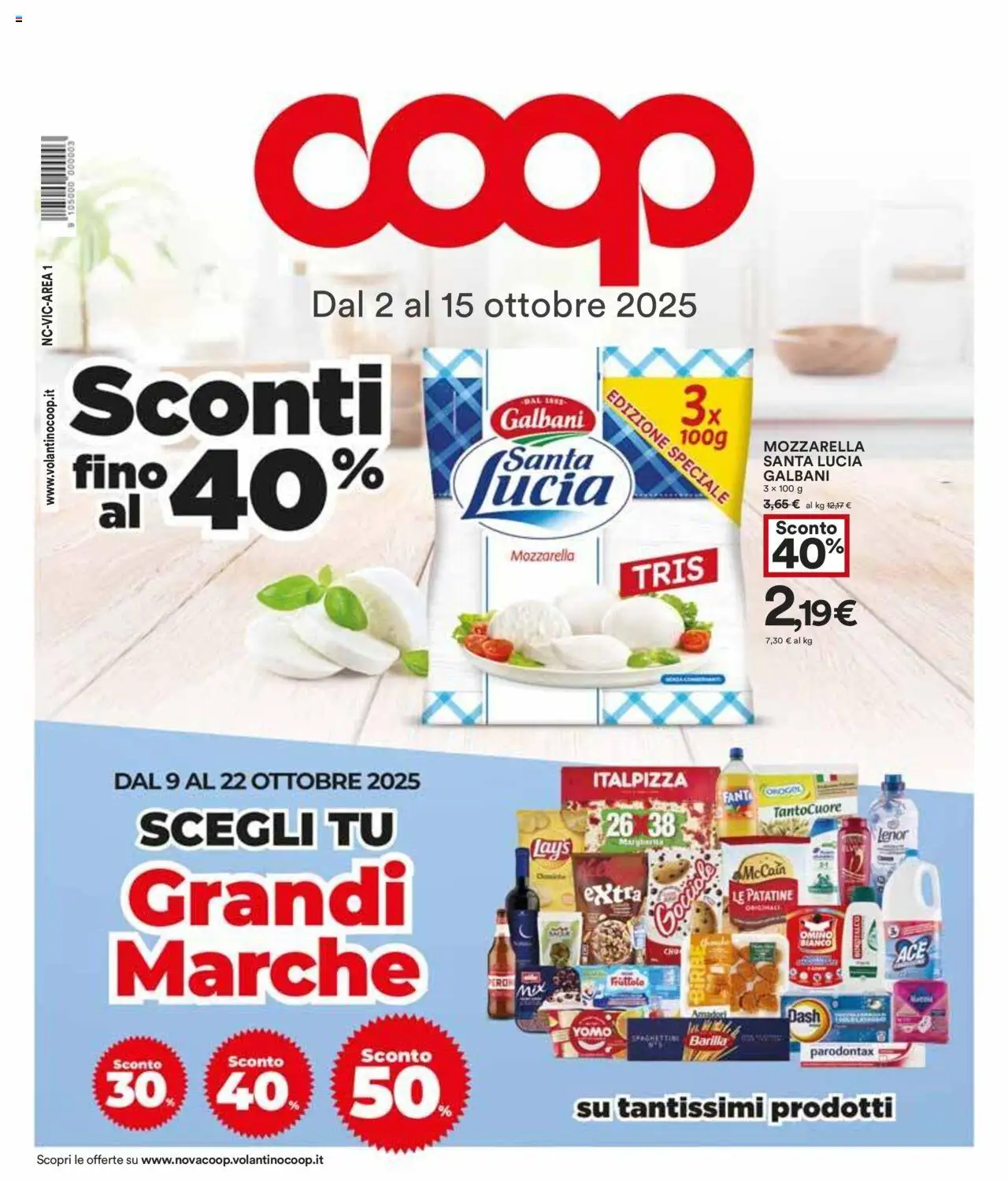 Volantino COOP del 02.10.2025 | Pagina: 1 | Prodotti: Patatine, Mozzarella