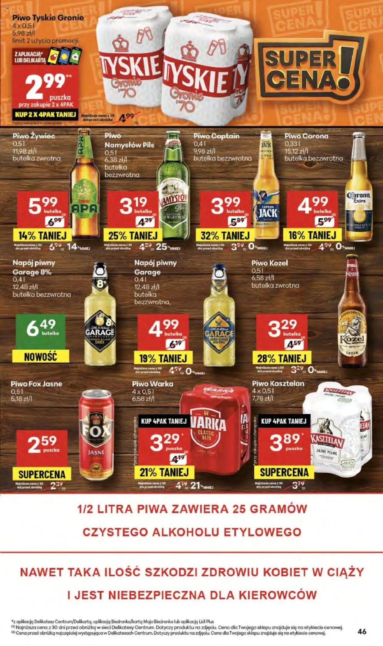 Delikatesy Centrum Gazetka - Sklepy Własne od 02.10.2025 | Strona: 46 | Produkty: Delikatesy, Tyskie, Piwo, Piwo kozel