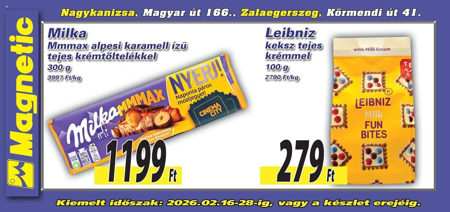Magnetic akciós ujság - amely érvényes a következő dátumtól: 16.02.2026 | Oldal: 4 | Termékek: Keksz