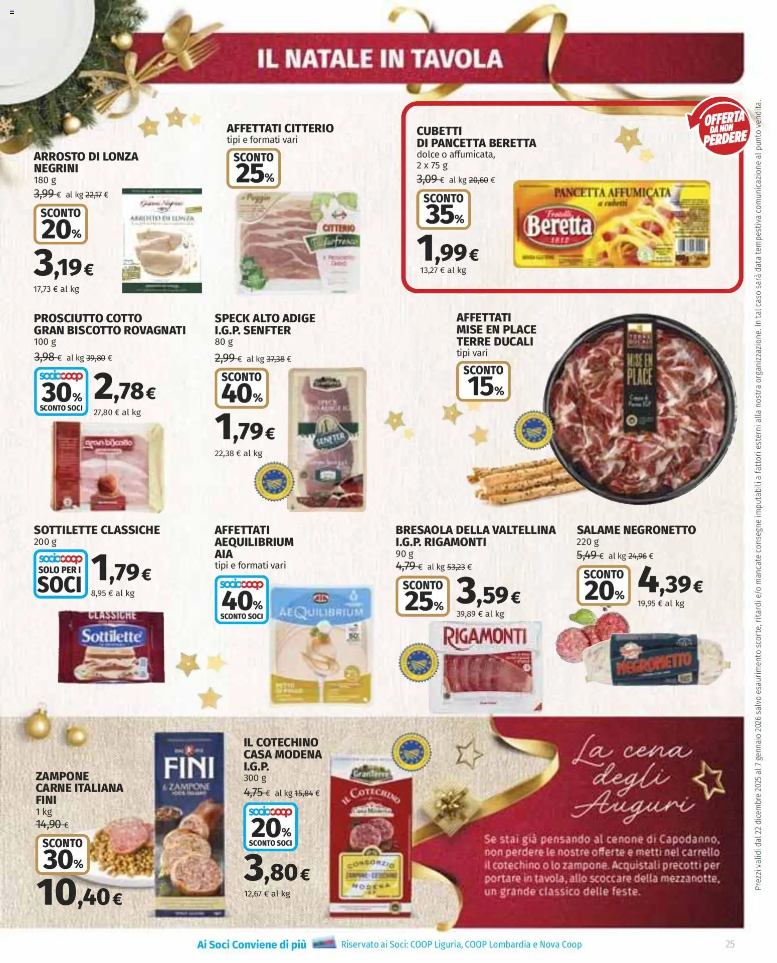 Volantino Ipercoop del 22.12.2025 | Pagina: 25 | Prodotti: Speck, Bresaola, Prosciutto, Carrello