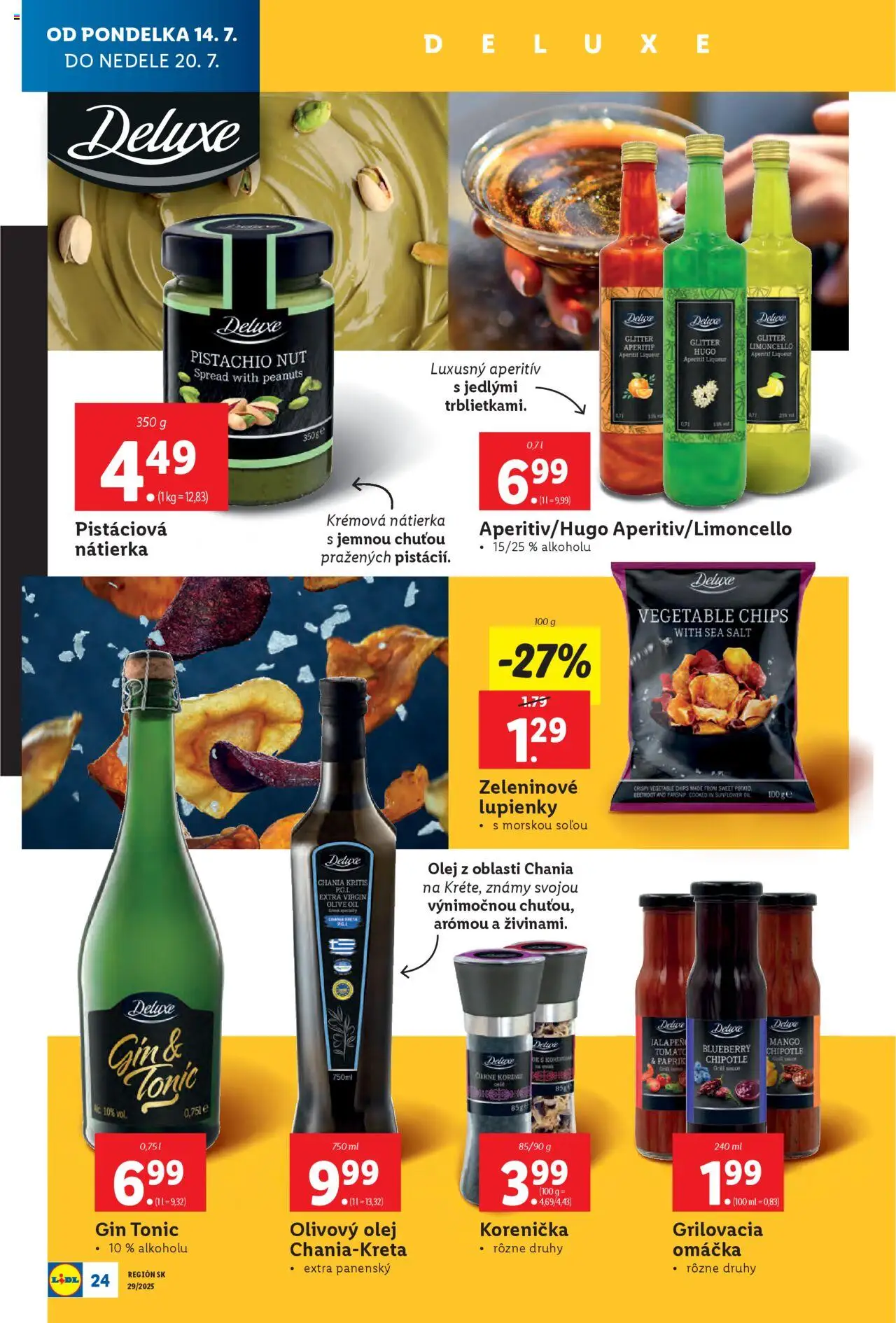 Lidl leták │ platný od 14.07.2025 | Strana: 26 | Produkty: Olej, Gin, Aperitív, Mango