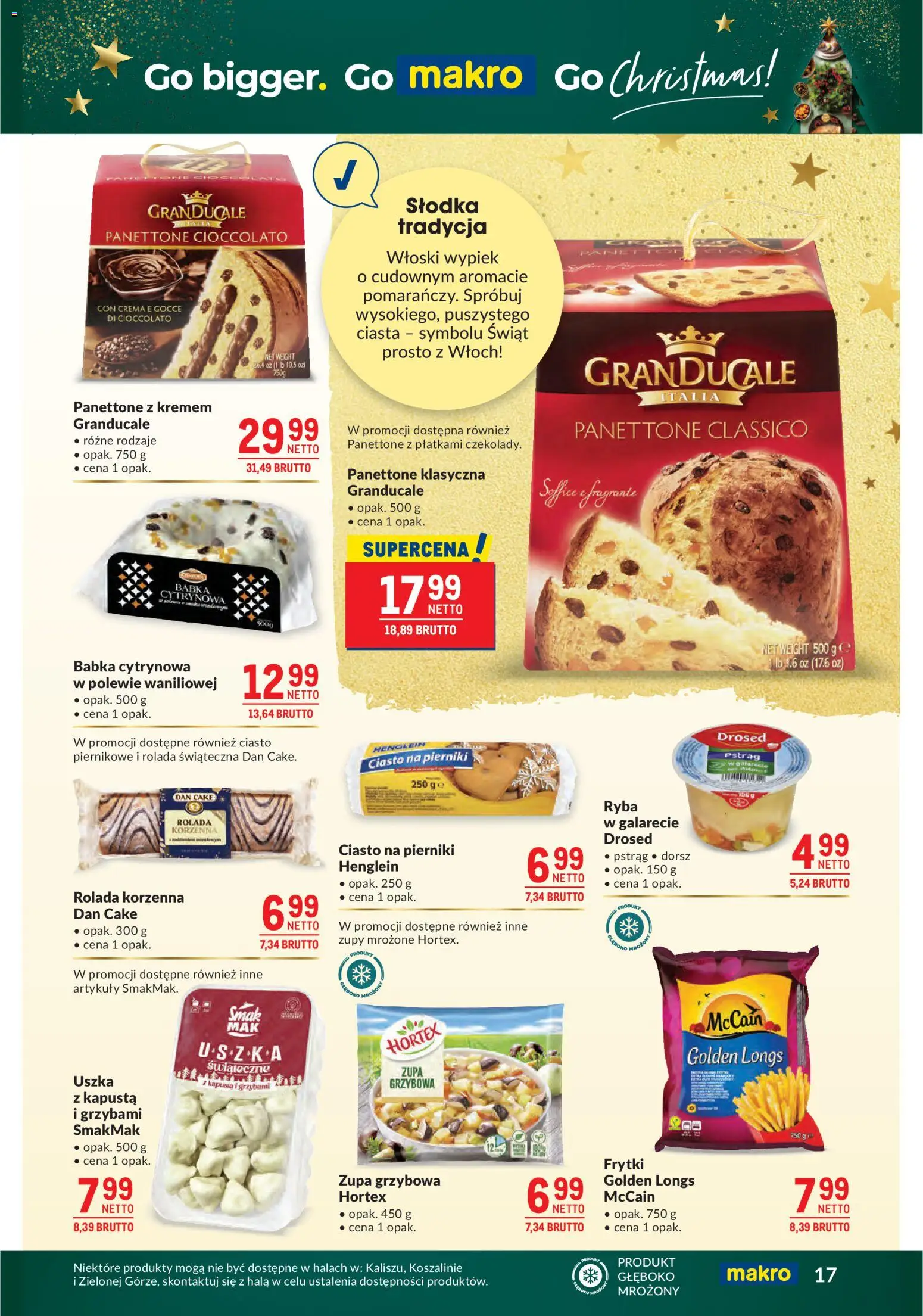 Makro Gazetka od 09.12.2025 | Strona: 17 | Produkty: Pstrąg, Dorsz, Ciasto na pierniki, Ryba