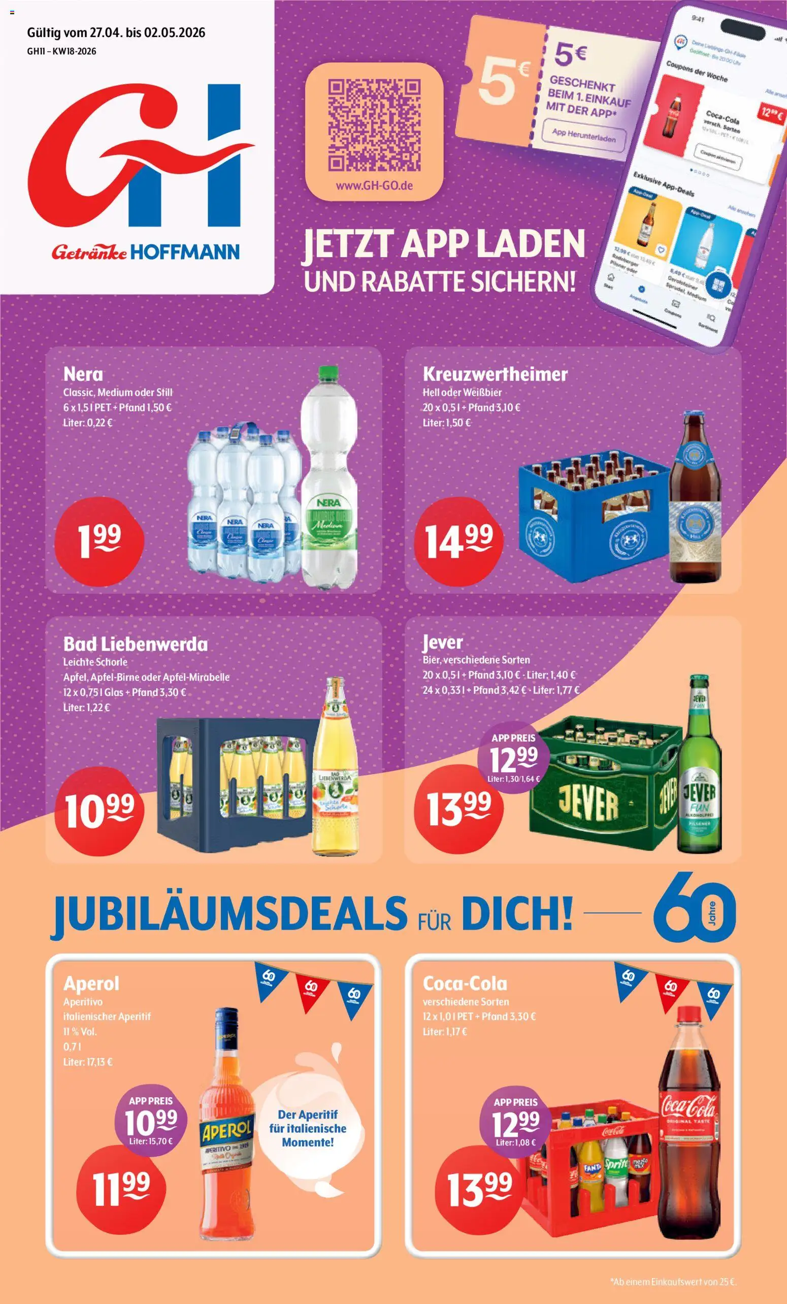 Getränke Hoffmann Prospekt 	 – gültig ab 27.04.2026 | Seite: 1 | Produkte: Fanta, Weißbier, Bad, Jever