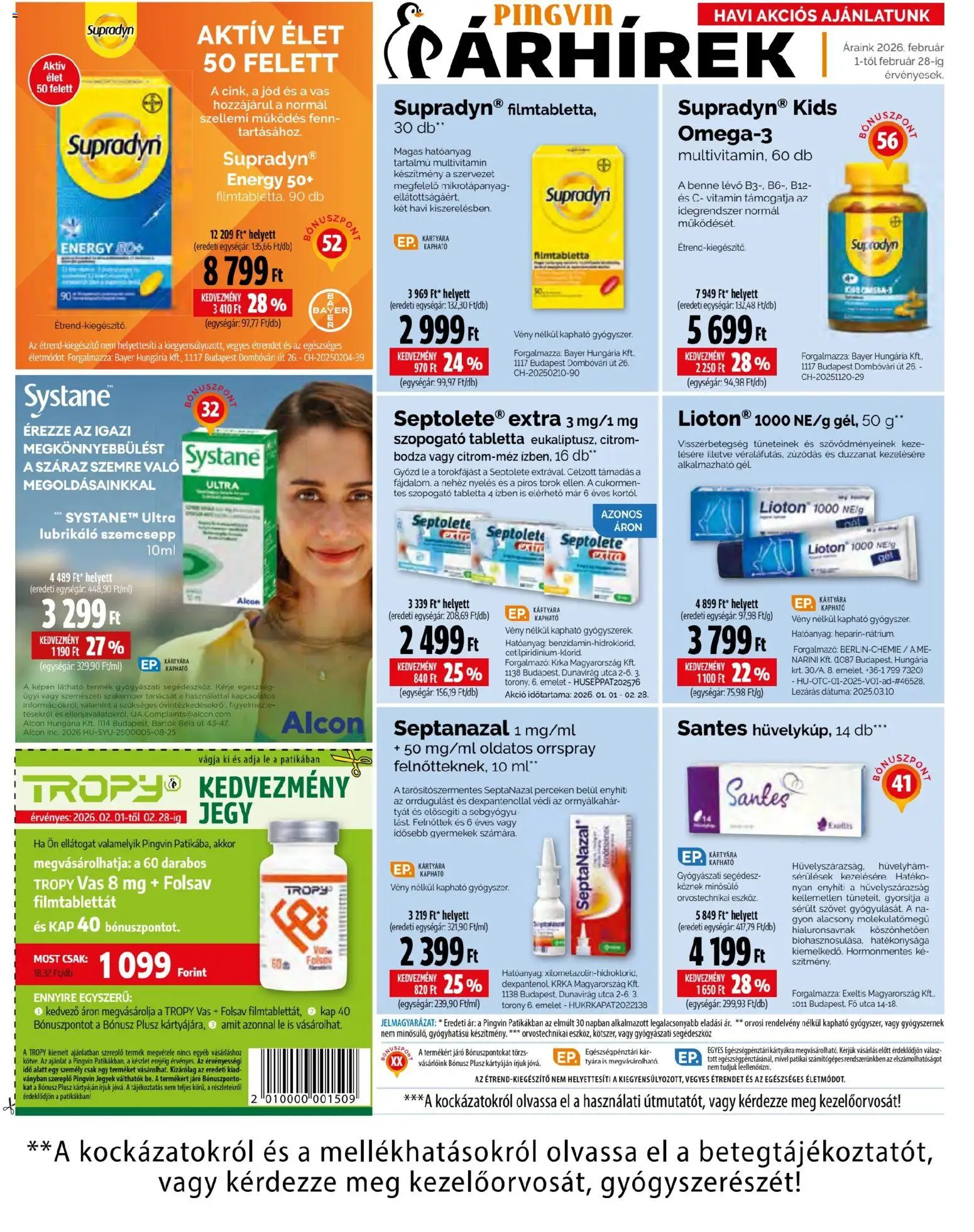 Pingvin Patika akciós ujság - amely érvényes a következő dátumtól: 01.02.2026 | Oldal: 20 | Termékek: Multivitamin, Citrom