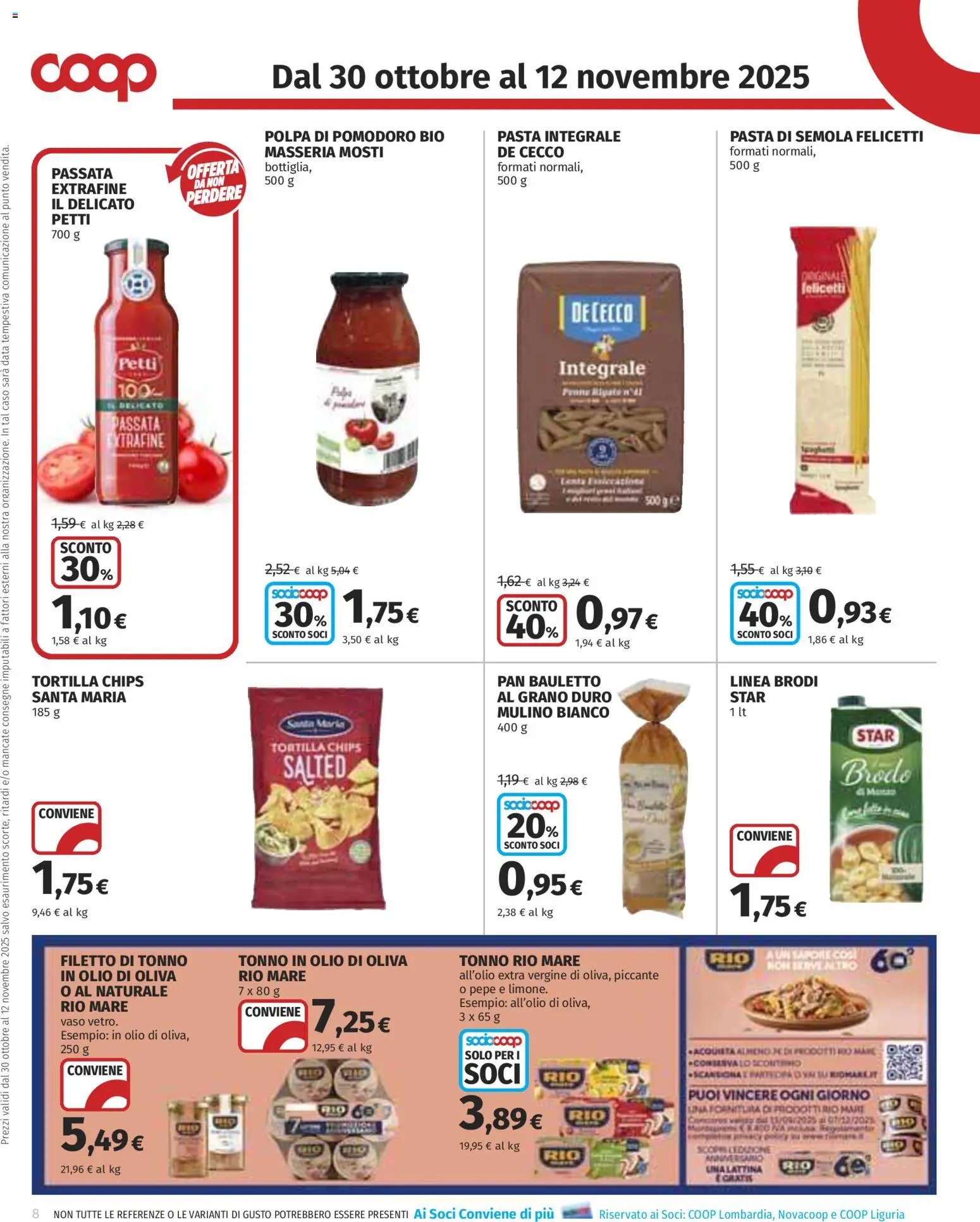 Volantino COOP del 30.10.2025 | Pagina: 8 | Prodotti: Pepe, Pomodoro, Vaso, Olio di Oliva