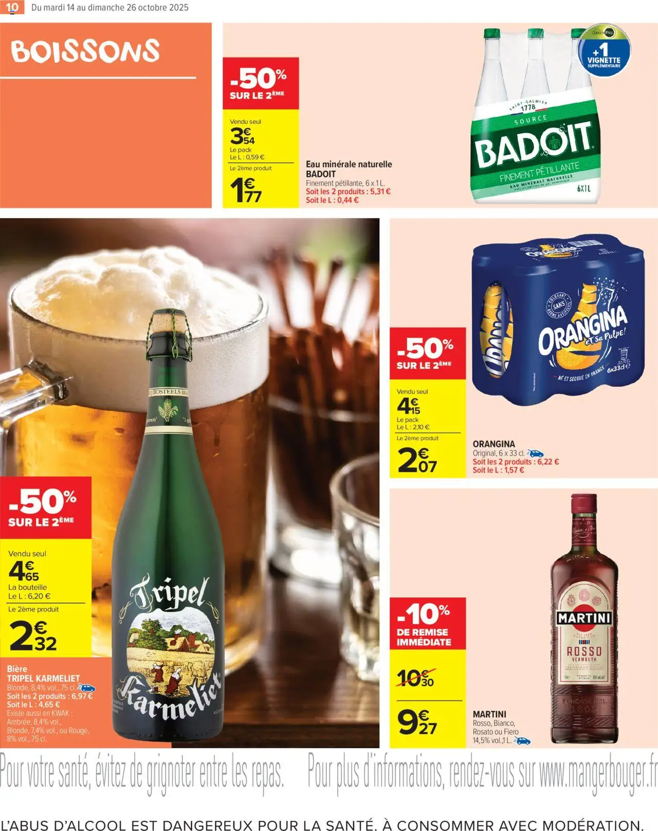 {H1} | Page: 12 | Produits: Eau minérale, Eau minérale naturelle, Martini, Bière