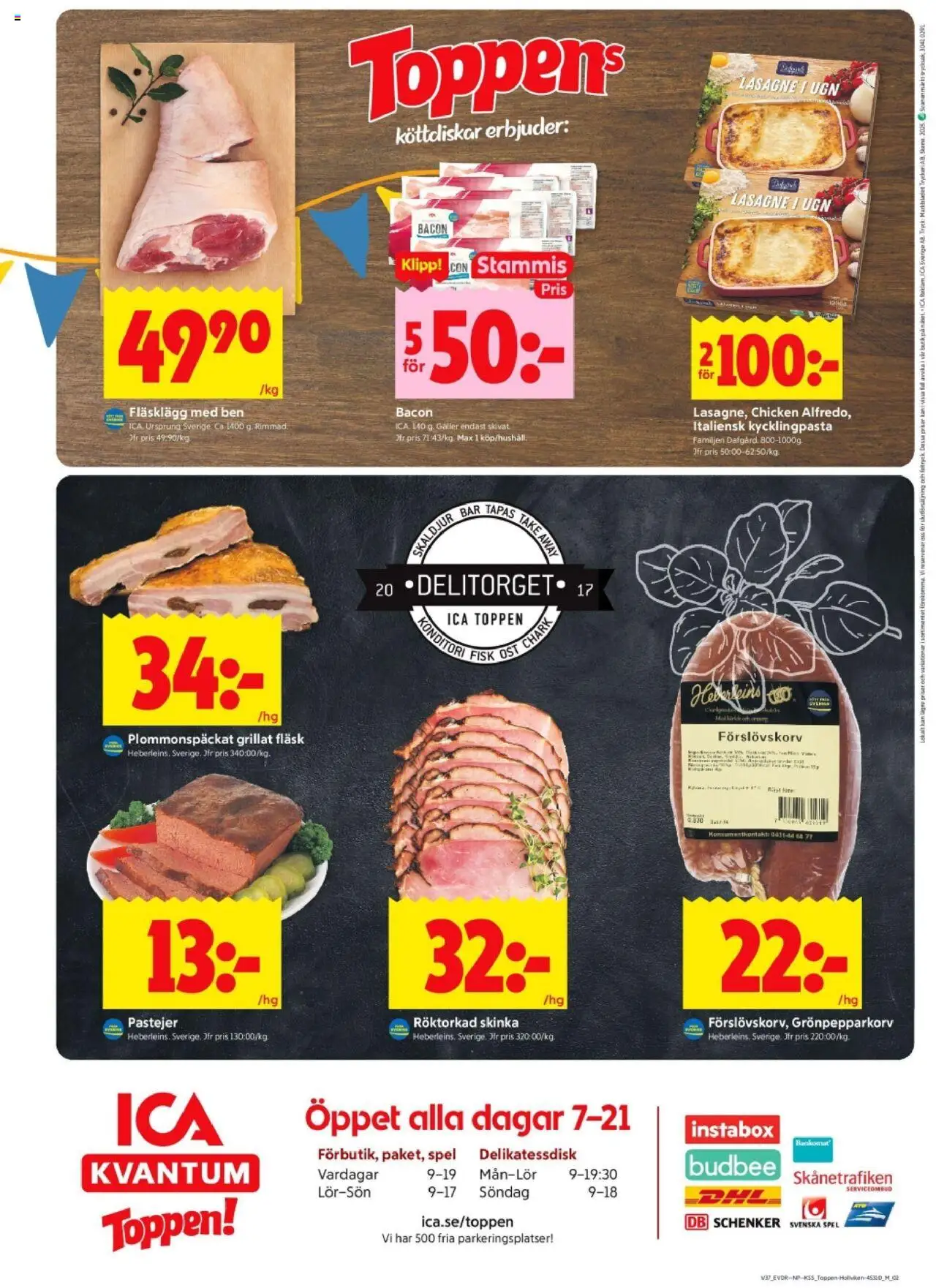 ICA Kvantum reklamblad aktuell från 08.09.2025 | Sida: 8 | Produkter: Galler, Skinka, Fläsk, Spel