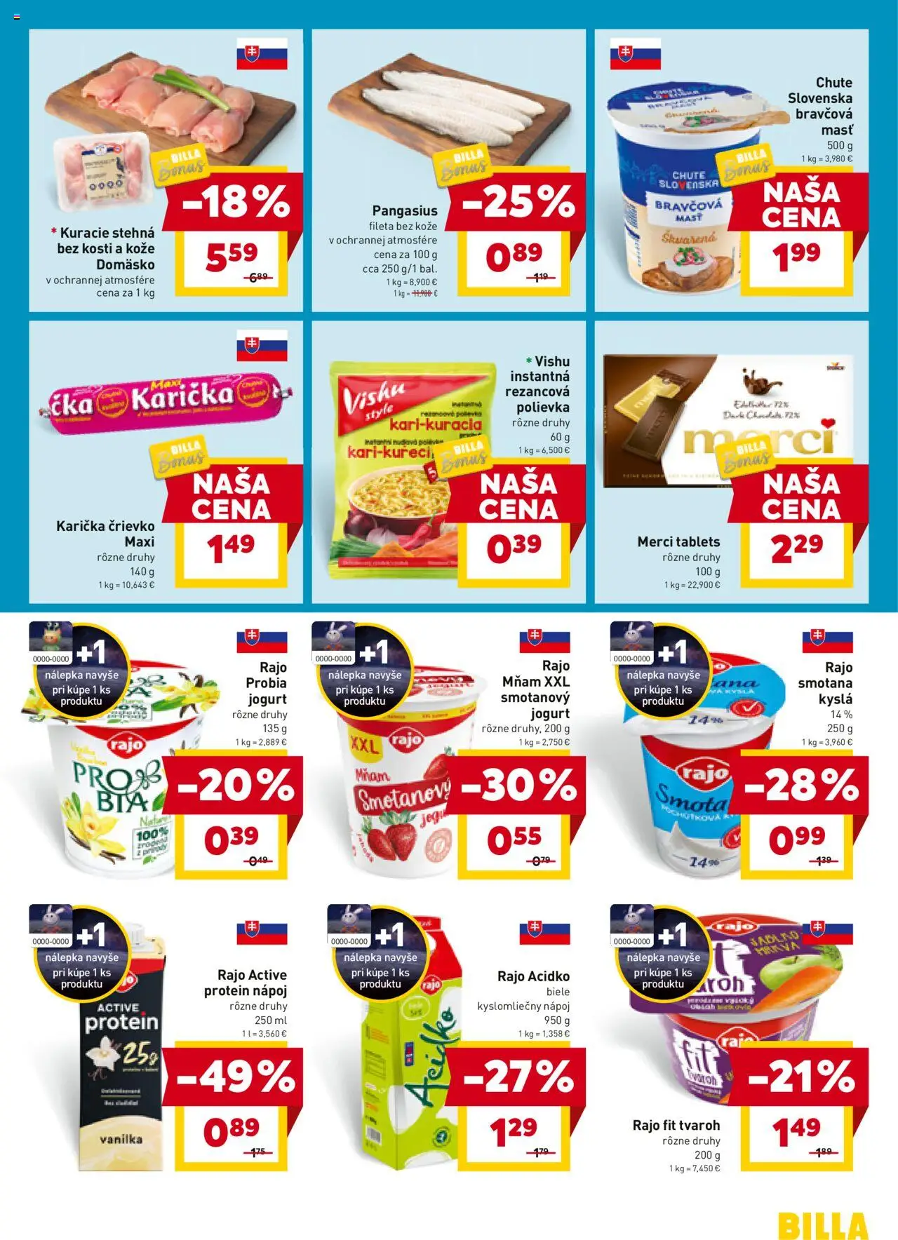 Nové Billa akcie – leták je platný od 01.10.2025 | Strana: 13 | Produkty: Smotana, Protein, Kuracie stehná, Acidko