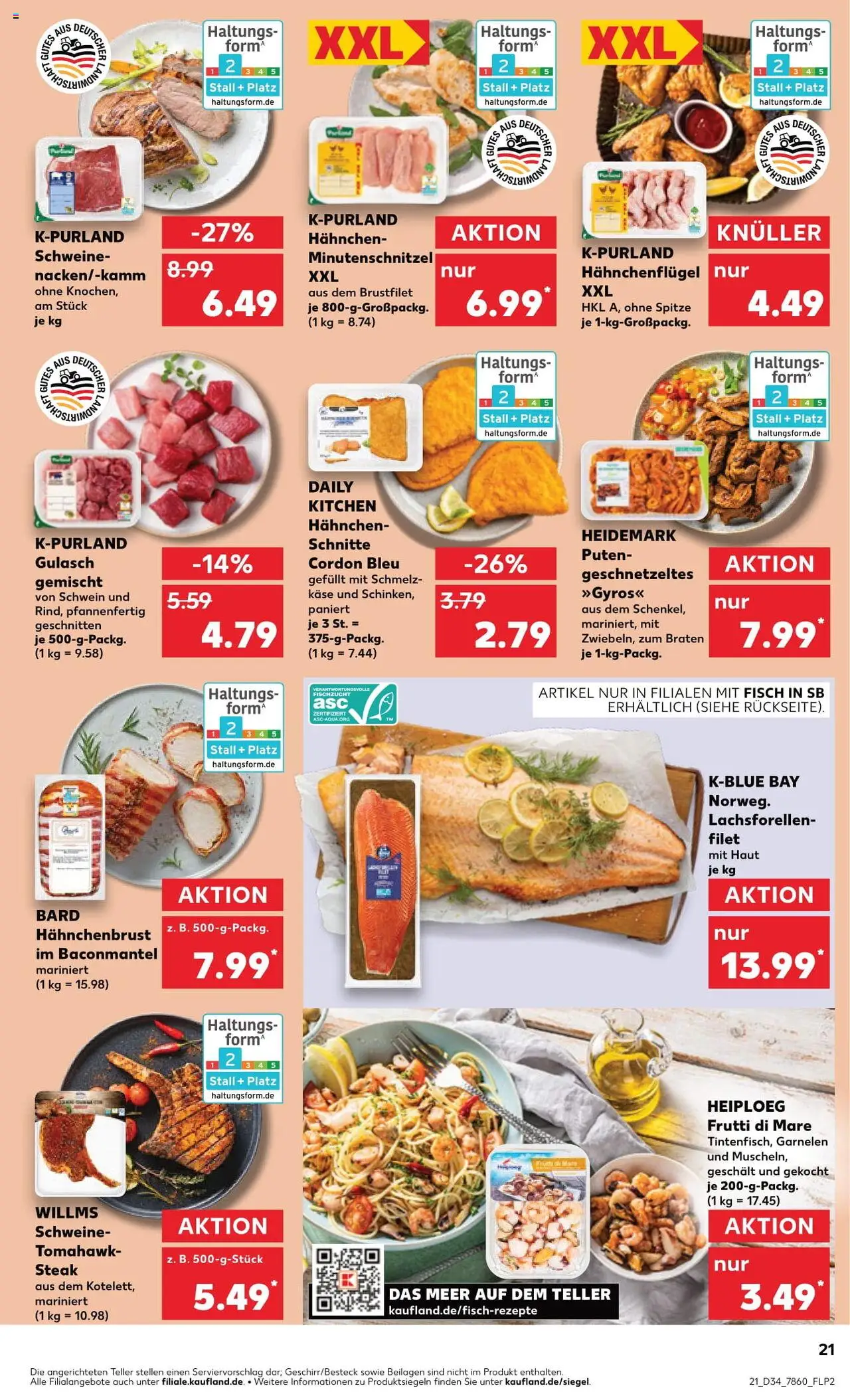 Kaufland Prospekt 	 - gültig ab dem 21.08.2025 | Seite: 21 | Produkte: Schnitzel, Gyros, Gulasch, Hahnchenbrust