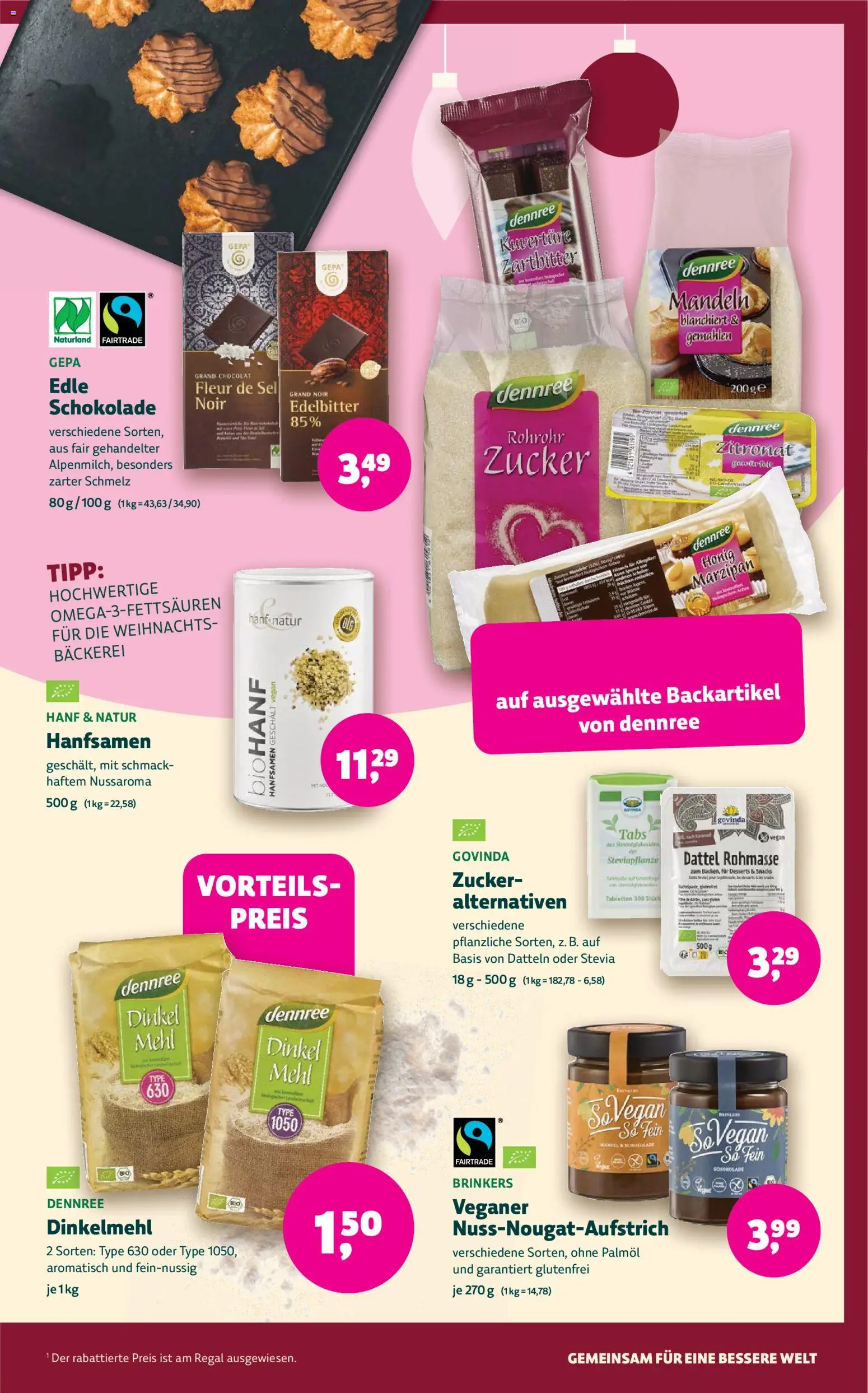 BioMarkt Prospekt – gültig ab 05.11.2025 | Seite: 3 | Produkte: Mehl, Schokolade, Zucker, Dattel