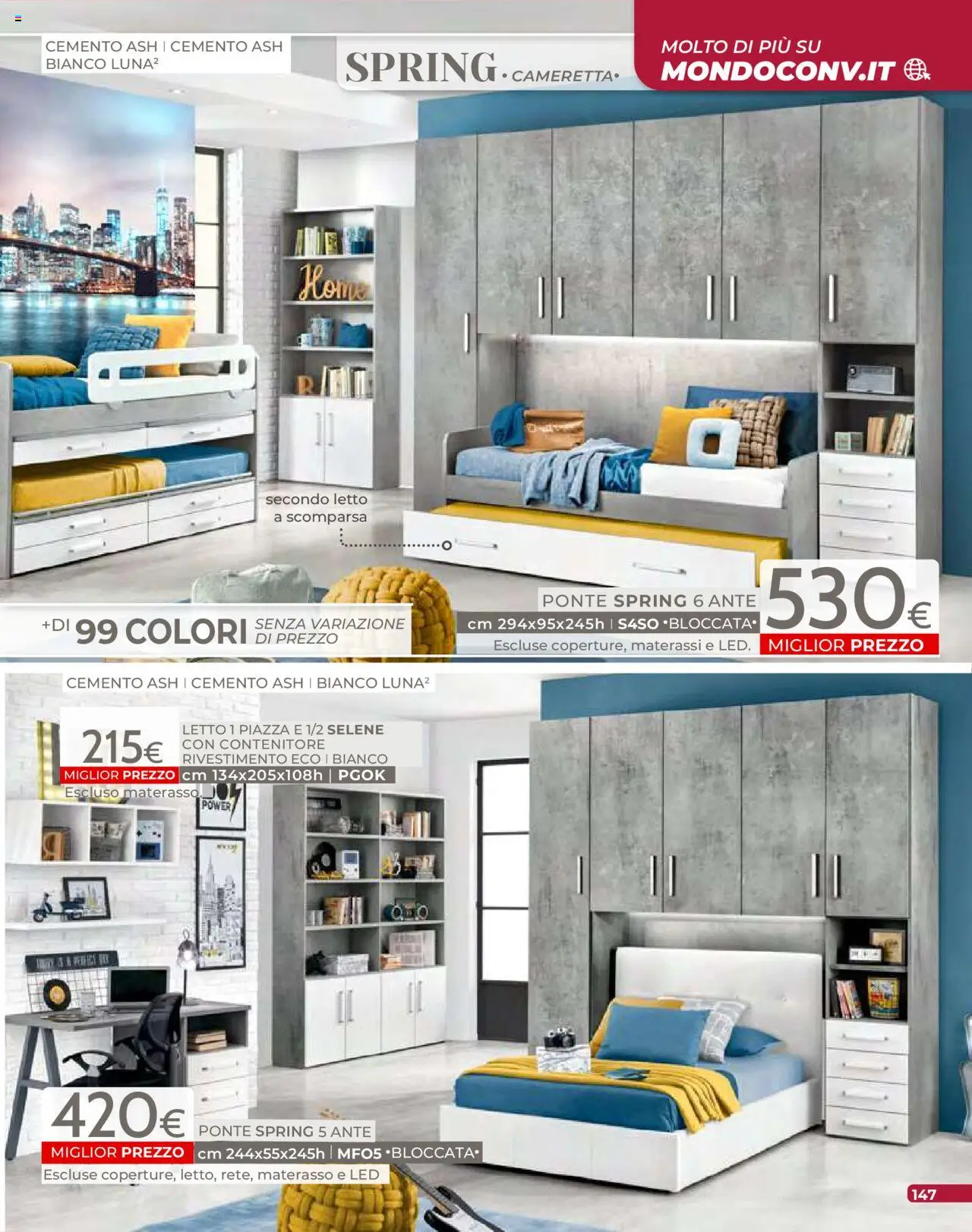 Volantino Mondo Convenienza del 09.09.2025 | Pagina: 149 | Prodotti: Contenitore, Letto, Materasso