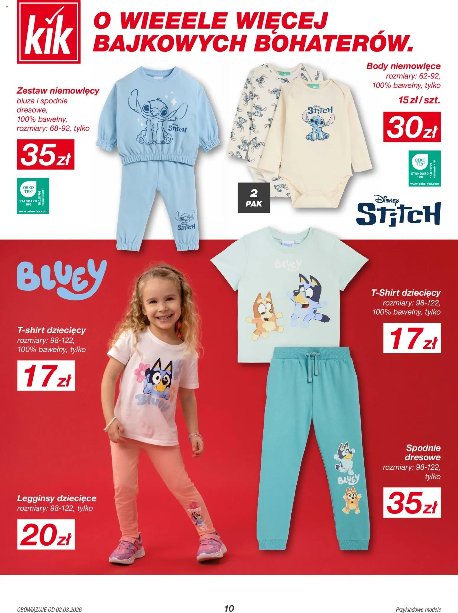Kik gazetka od 02.03.2026 | Strona: 10 | Produkty: Spodnie, Legginsy, Body