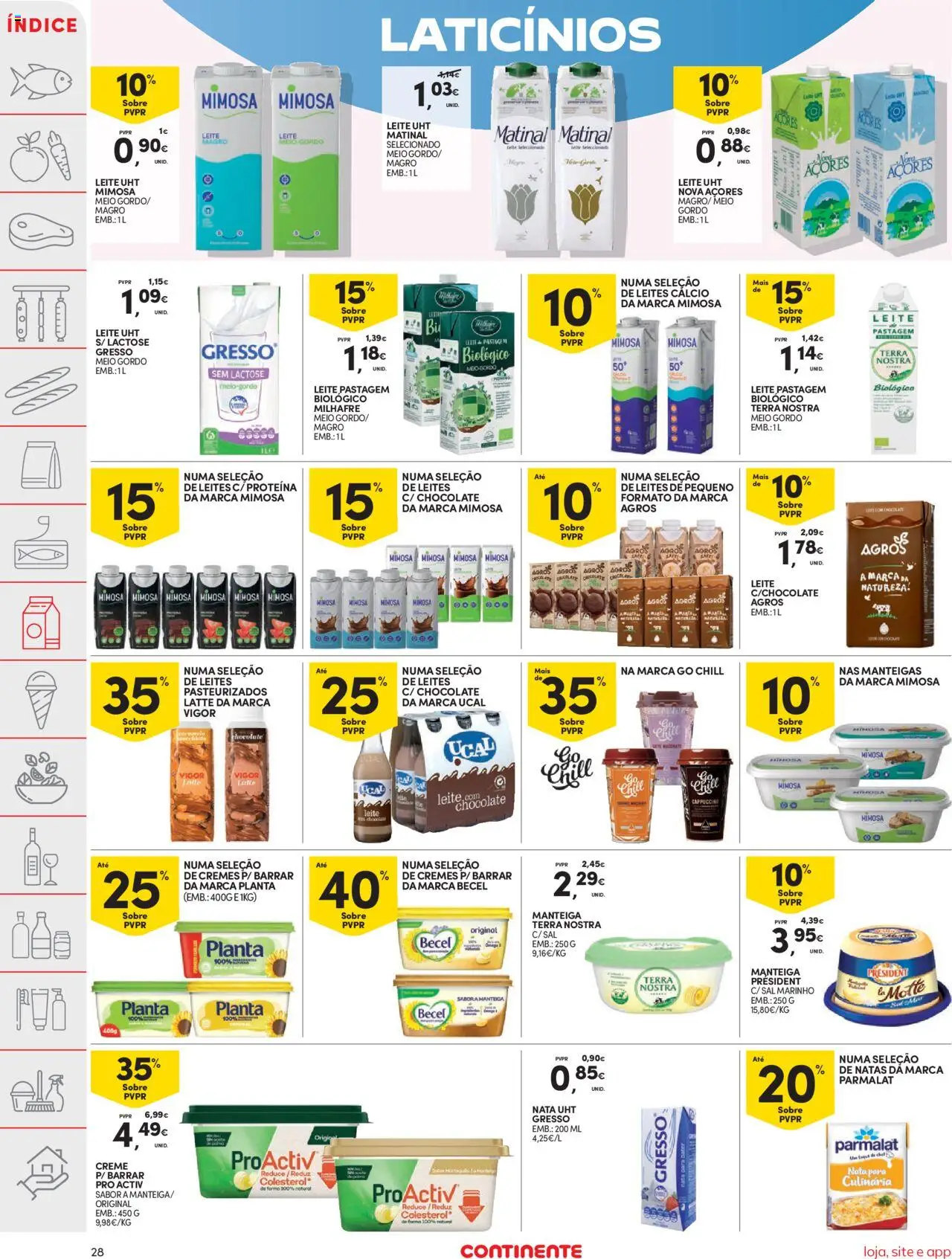 Continente folheto │ válido de 19.08.2025 | Página: 28 | Produtos: Cálcio, Nata, Natas, Proteina