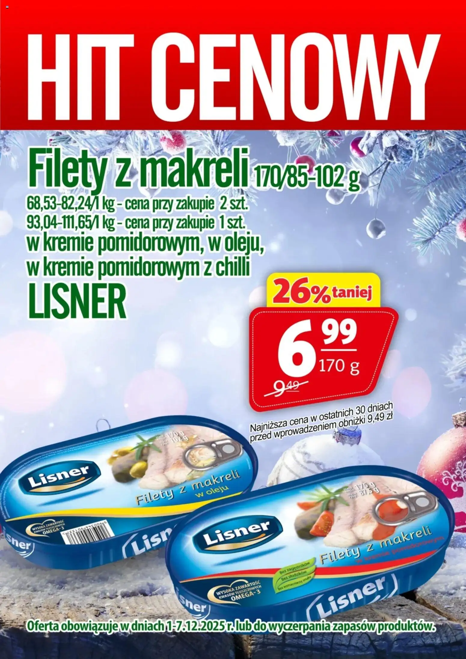 Prim Market Promocja - Filety z makreli Lisner od 01.12.2025 | Strona: 1