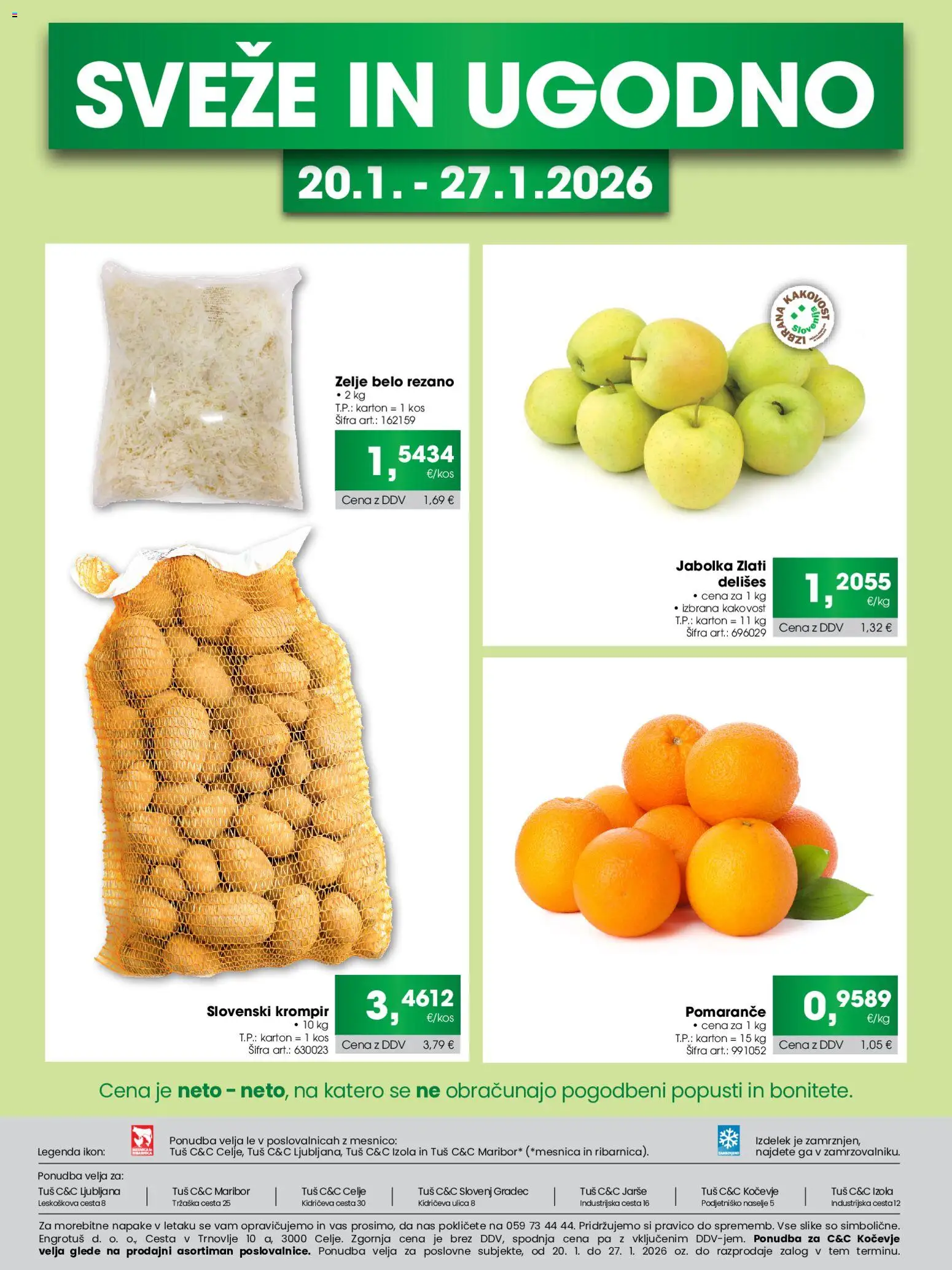 Novi Tuš katalog ponudbe – veljaven od 20.01.2026 | Stran: 3 | Izdelki: Kos, Jabolka, Krompir, Zelje
