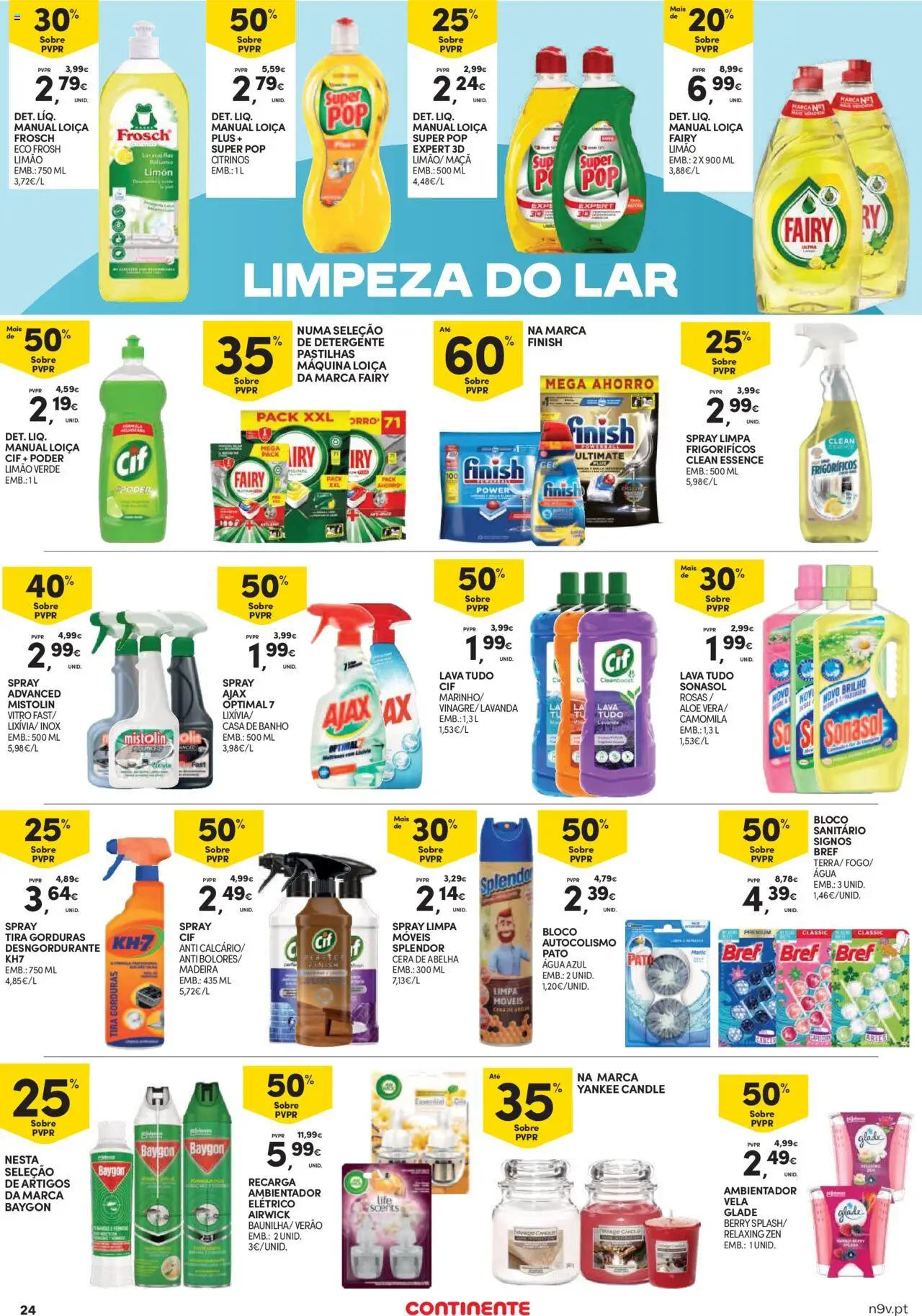 Continente Açores │ válido de 21.08.2025 | Página: 24 | Produtos: Agua, Limpa móveis, Cera, Cera de abelha