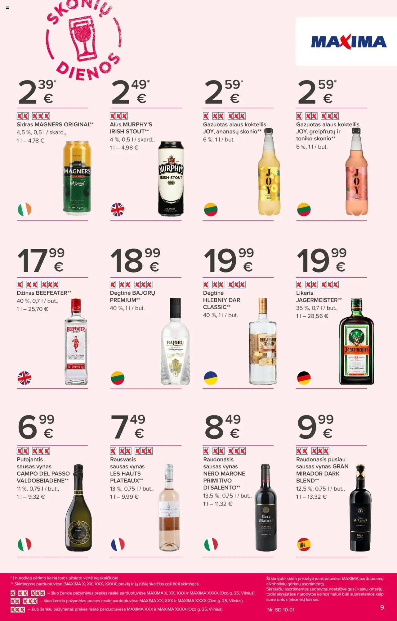 MAXIMA akcijos nuo 18.09.2025 | Puslapis: 9 | Prekių: Degtinė, Vynas, Alus, Džinas