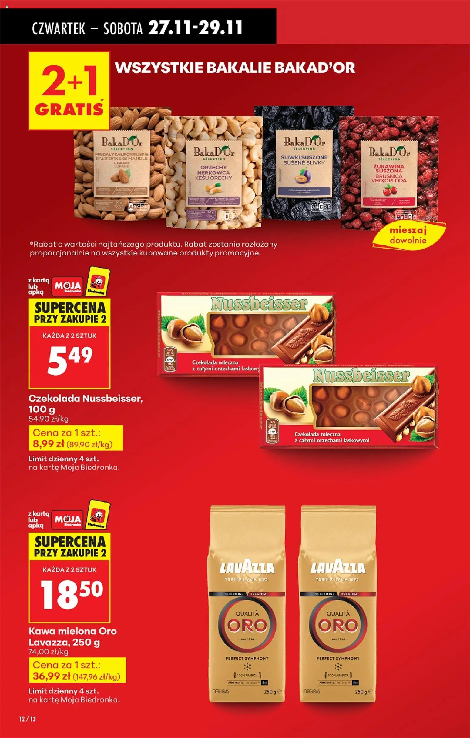 Biedronka Black Friday od 27.11.2025 | Strona: 14 | Produkty: Karta, Śliwki suszone, Czekolada, Orzechy