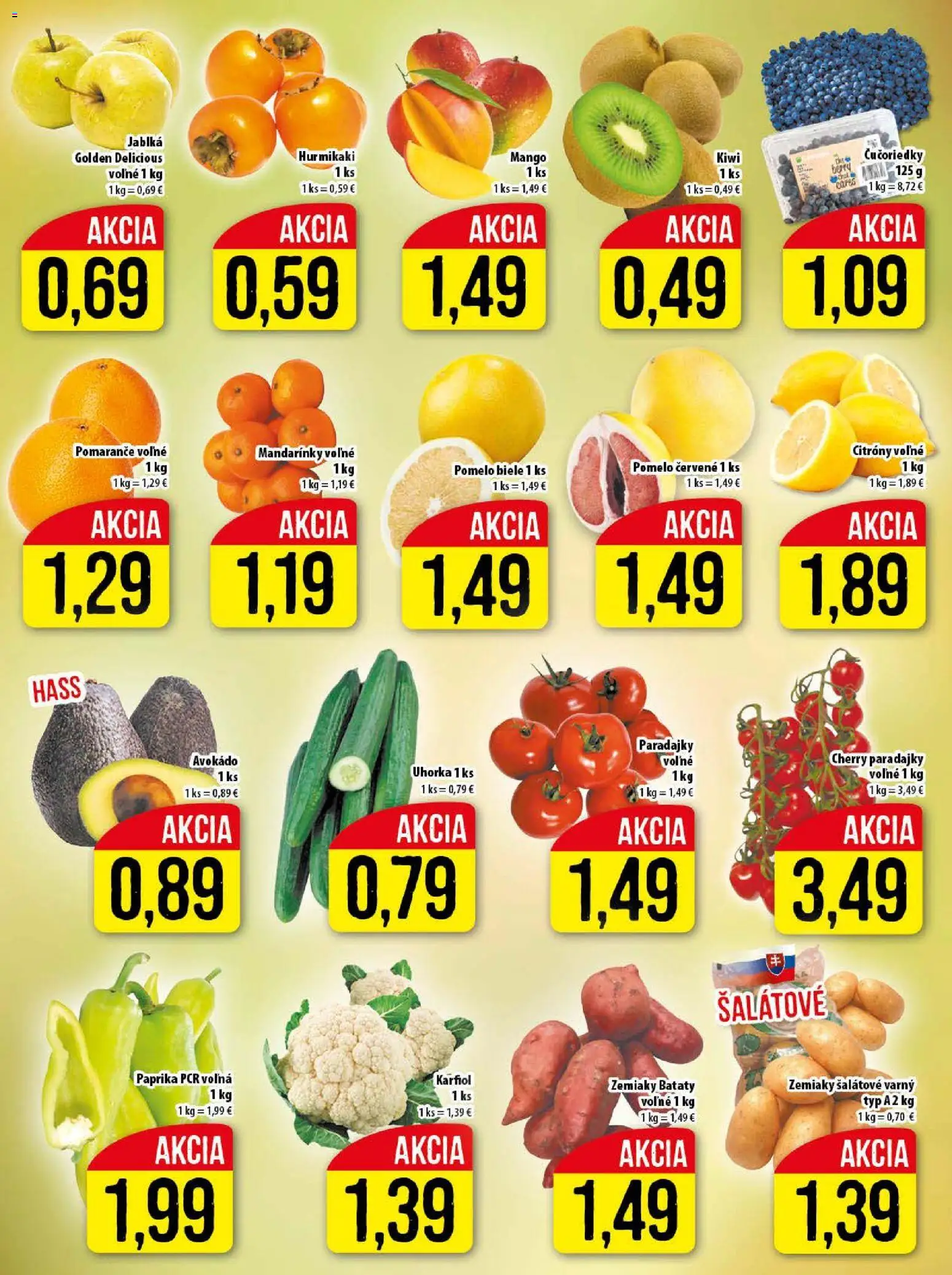 Nové Klas akcie – leták je platný od 15.12.2025 | Strana: 8 | Produkty: Čučoriedky, Avokádo, Zemiaky, Cherry paradajky