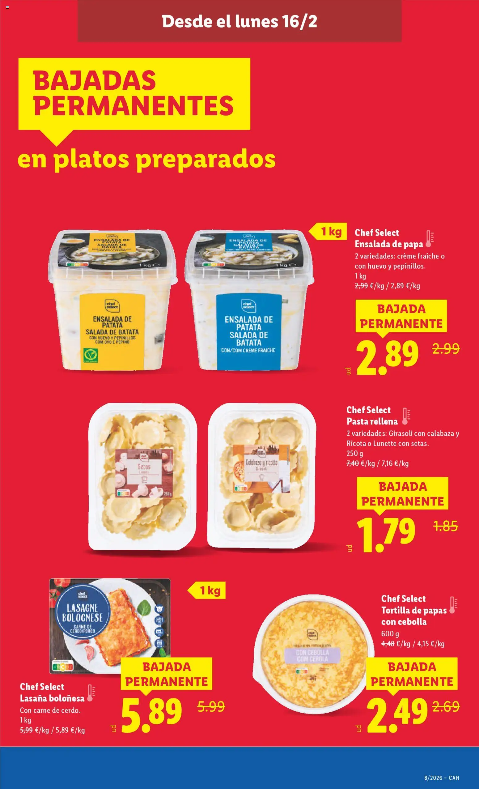 Lidl - Canarias  │ válido desde el 16.02.2026 | Página: 5 | Productos: Στιγμιαίος καφές, Pasta, Ensalada, Lasaña