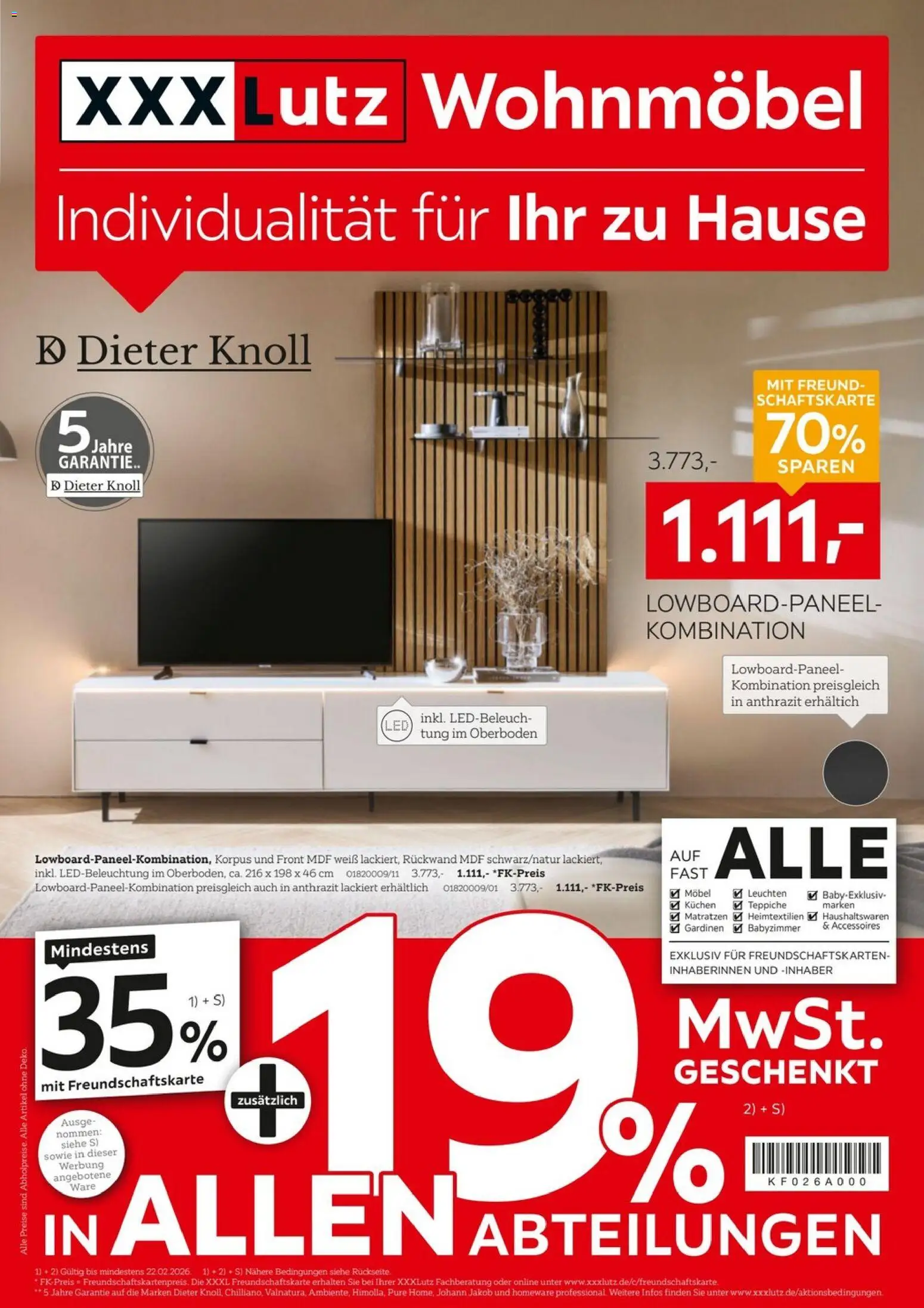 XXXL Lutz Wohnmöbel – gültig ab 08.02.2026 | Seite: 1