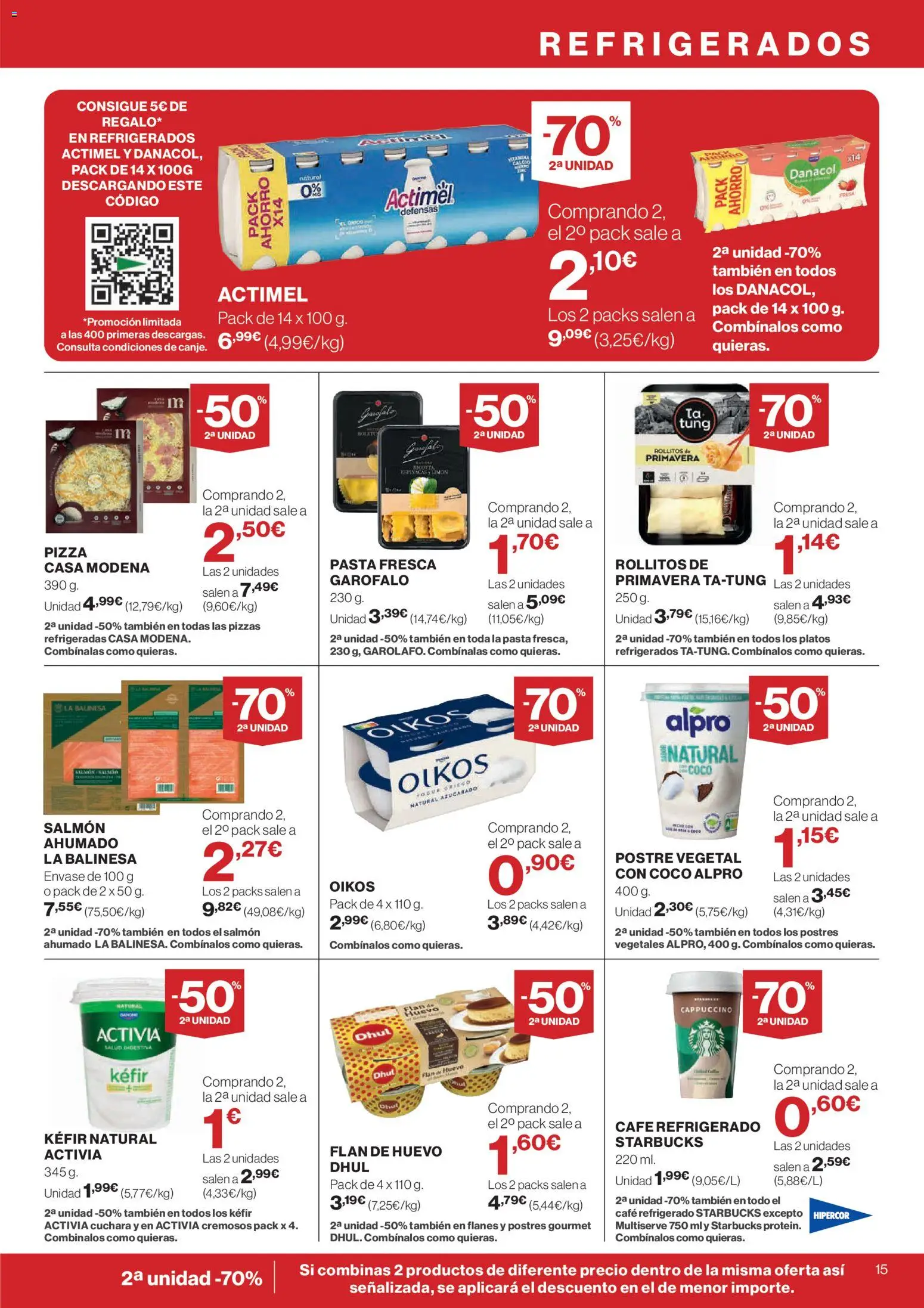 Hipercor catálogo │ válido desde el 25.03.2026 | Página: 15 | Productos: Pizza, Τυρόπιτα, Pasta, Μετροταινία