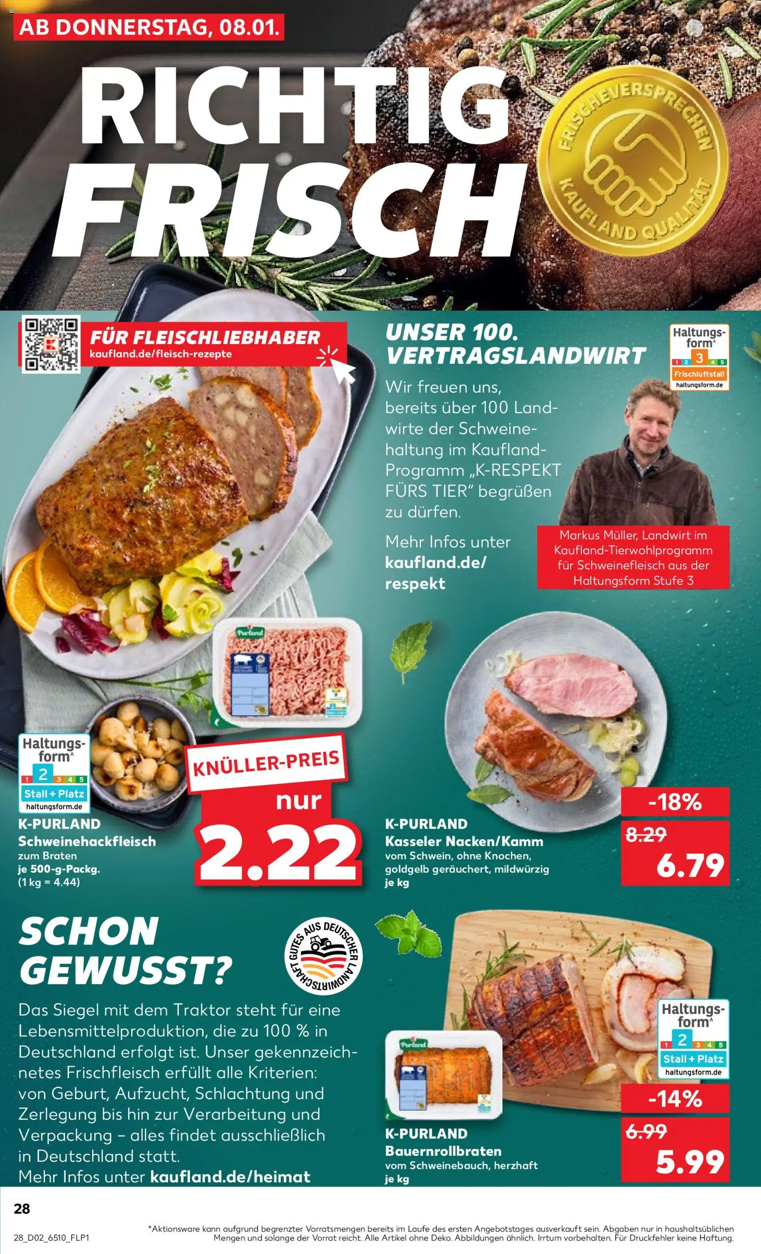 Kaufland prospekt Köln	 – gültig ab 08.01.2026 | Seite: 28 | Produkte: Schweinefleisch