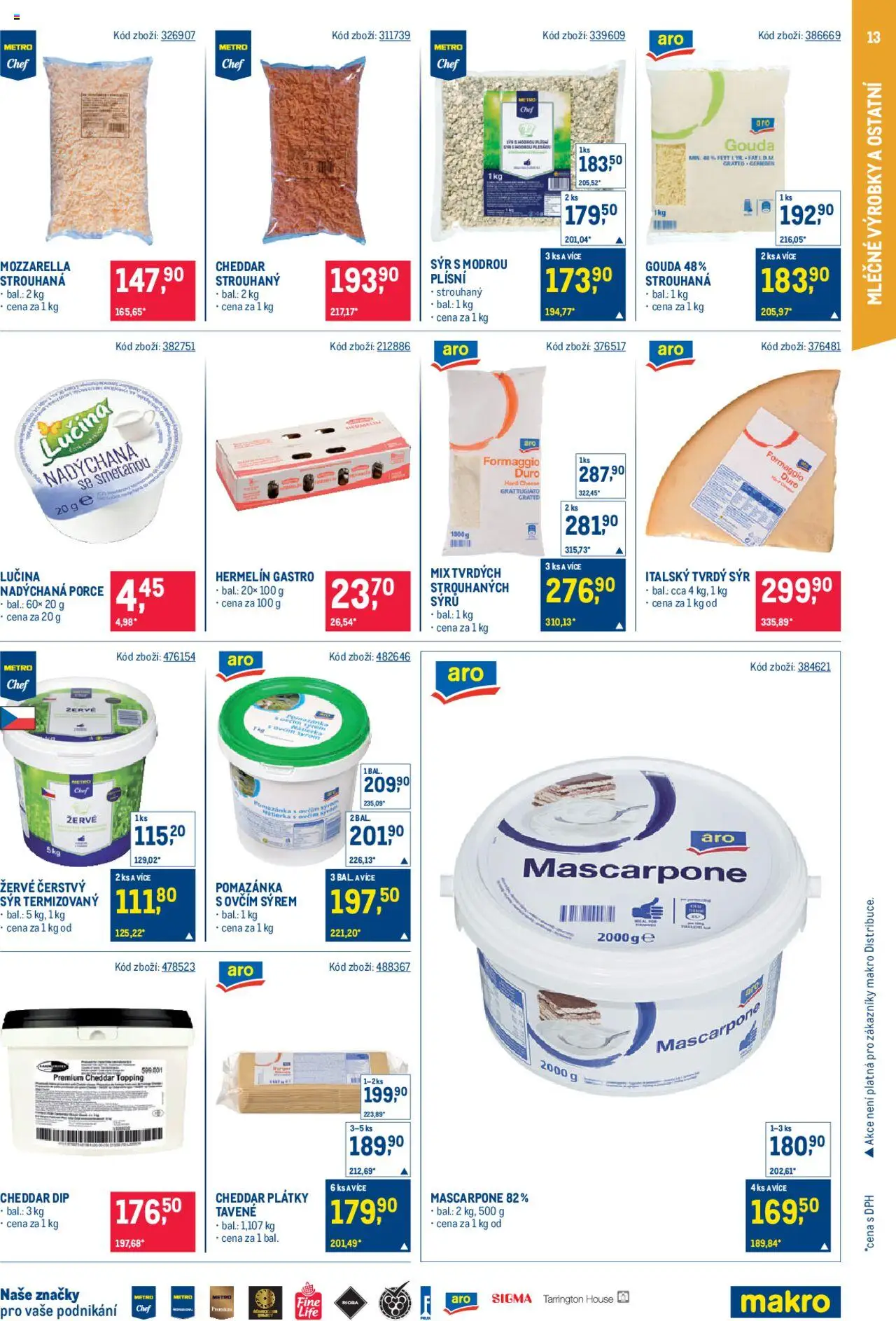 Makro leták - Gastronomie od 10.09.2025 | Strana: 13 | Produkty: Gouda, Sýr, Žervé, Mozzarella