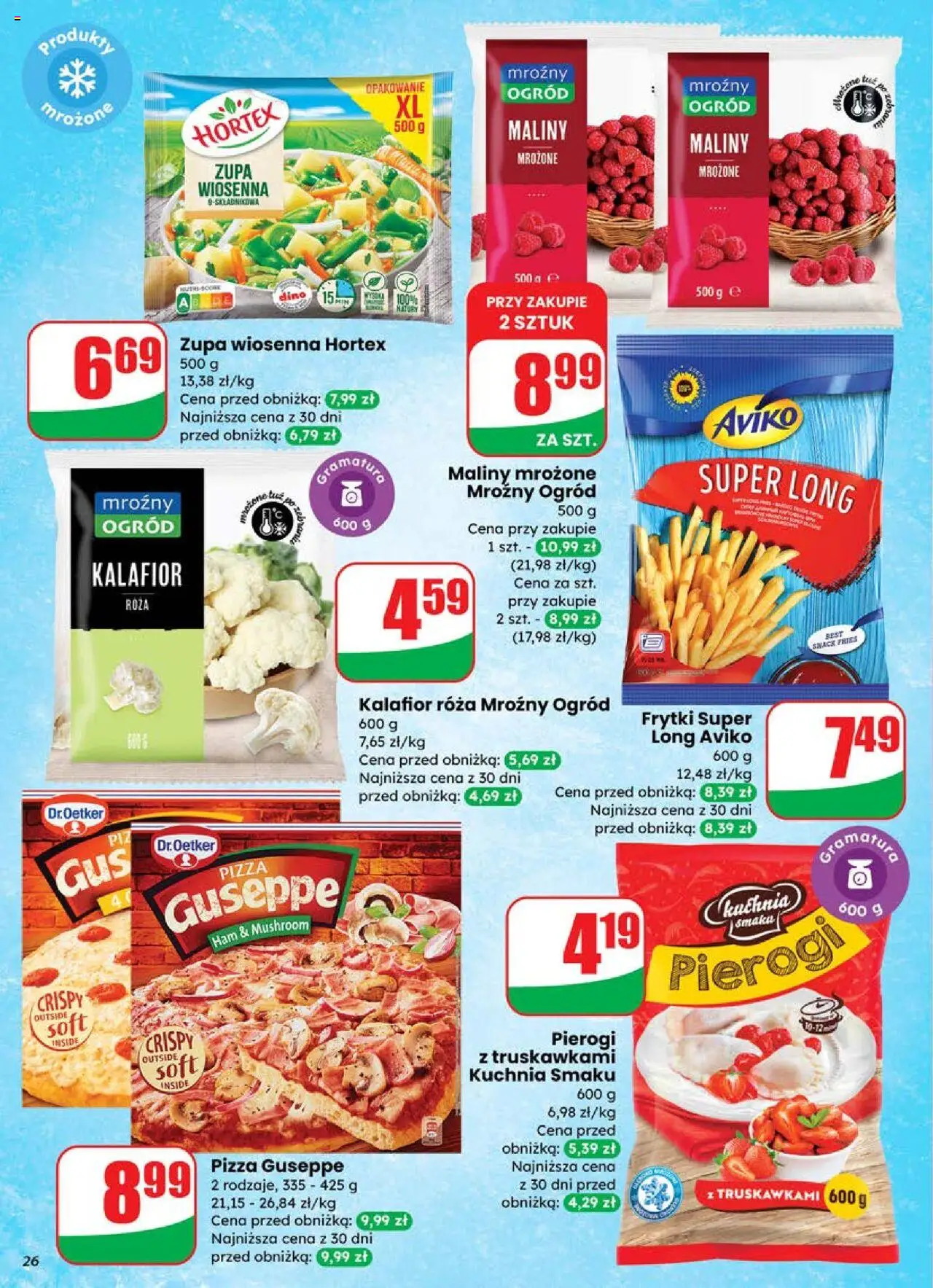 Dino Gazetka od 25.06.2025 | Strona: 26 | Produkty: Kalafior, Maliny, Pierogi, Pierogi z truskawkami