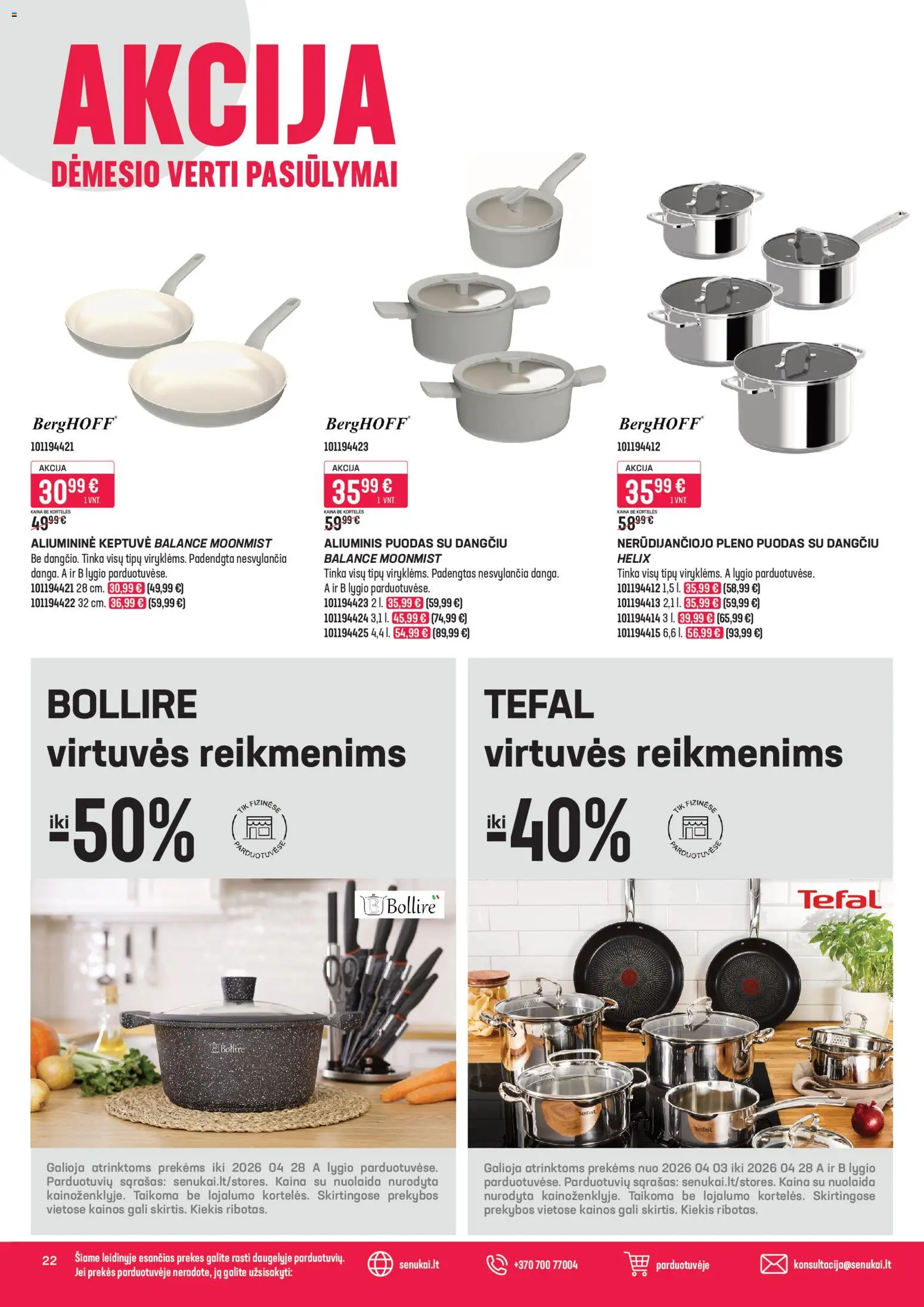 Senukai akcijos nuo 31.03.2026 | Puslapis: 22 | Prekių: Keptuvė, Puodas