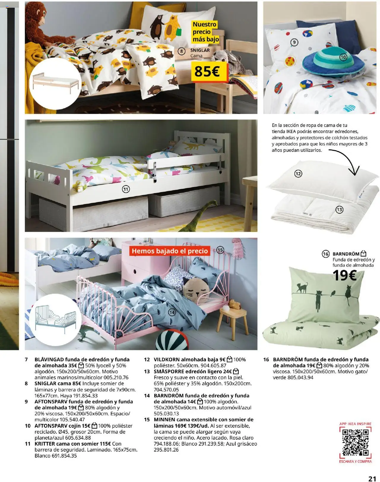 Catálogo IKEA y los niños │ válido desde el 04.02.2025 | Página: 21 | Productos: Somier, Colchon, Cama, Almohada