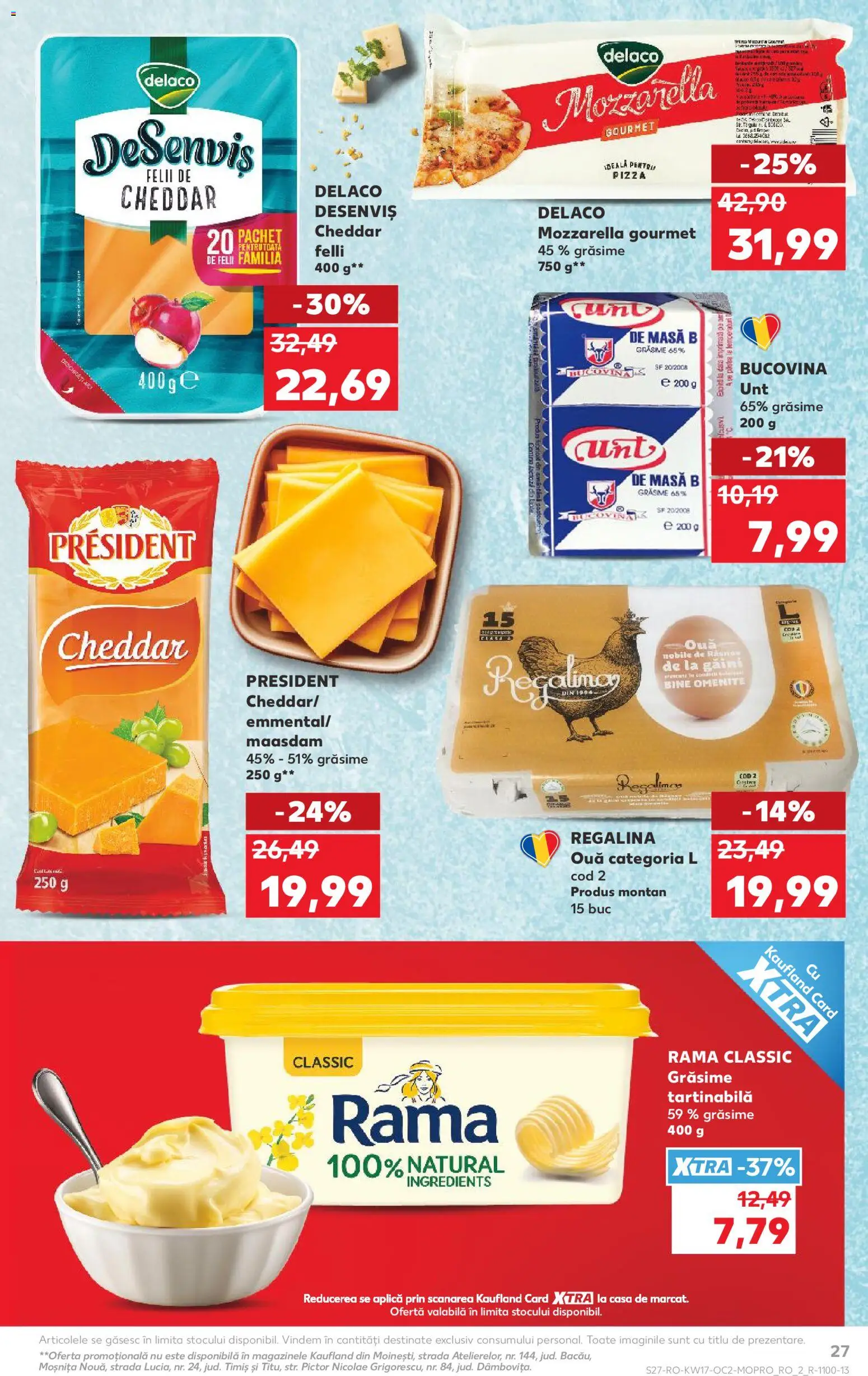 Noul catalog Kaufland – valabil de la 22.04.2026 | Pagină: 27 | Produse: Light Kedi Konservesi, Masă, Unt, Ouă