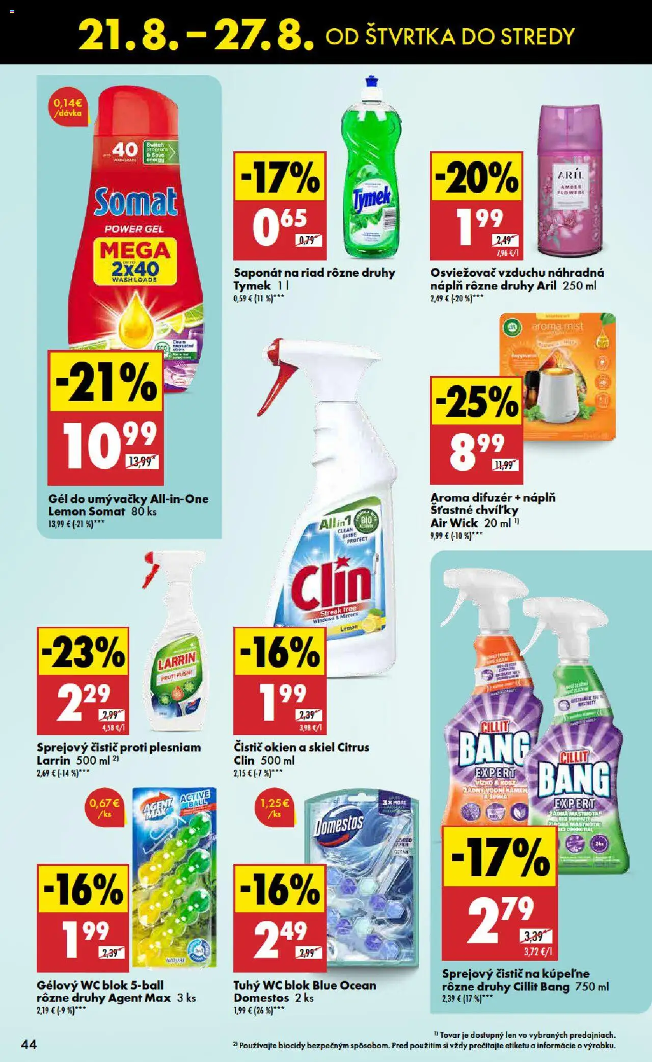 Biedronka leták │ platný od 21.08.2025 | Strana: 44 | Produkty: Difúzer, Aroma difúzer, Osviežovač vzduchu, Čistič okien