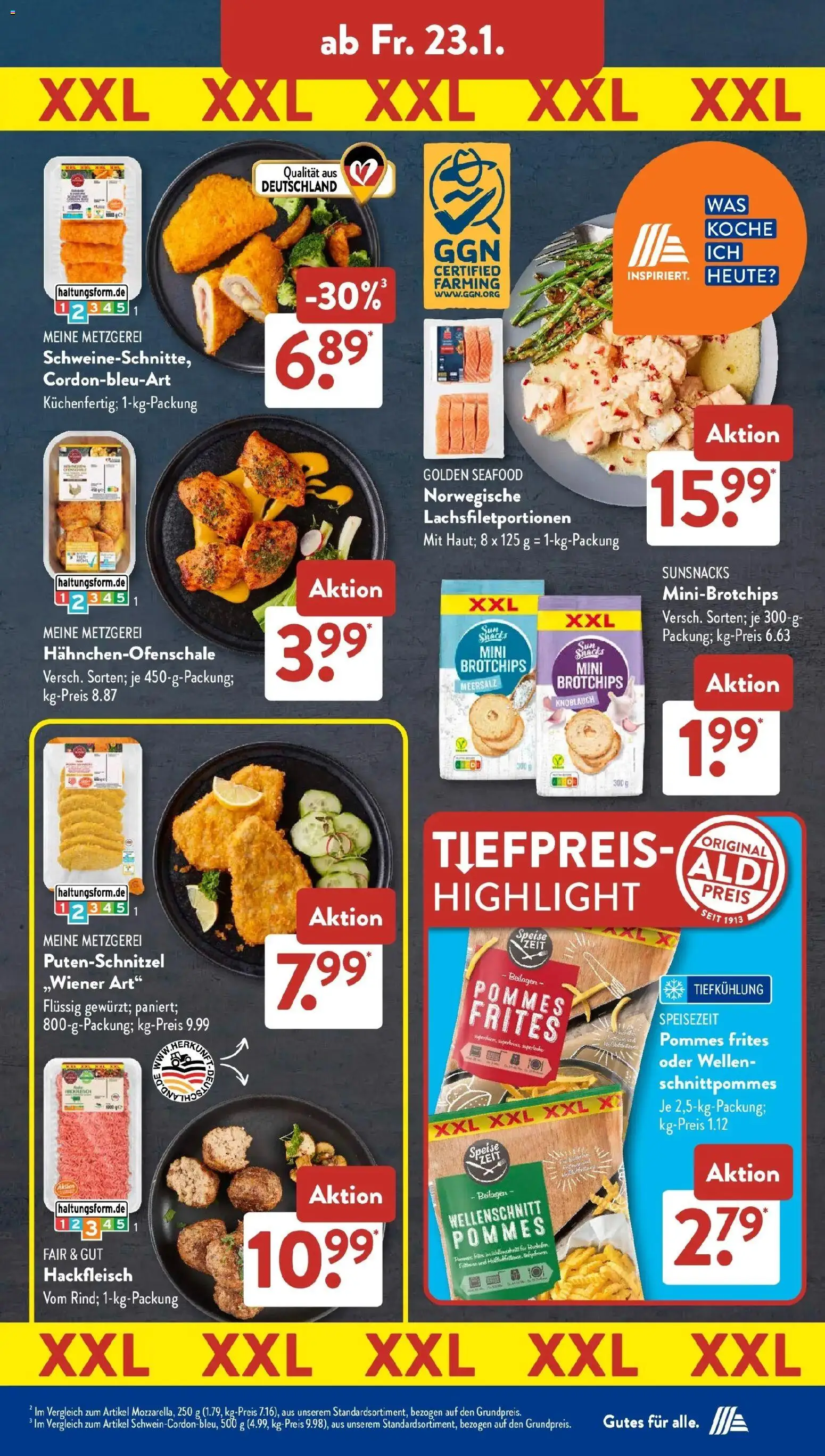 Aldi Süd Prospekt 	 – gültig ab 19.01.2026 | Seite: 27 | Produkte: Pommes, Pommes frites, Putenschnitzel, Hackfleisch
