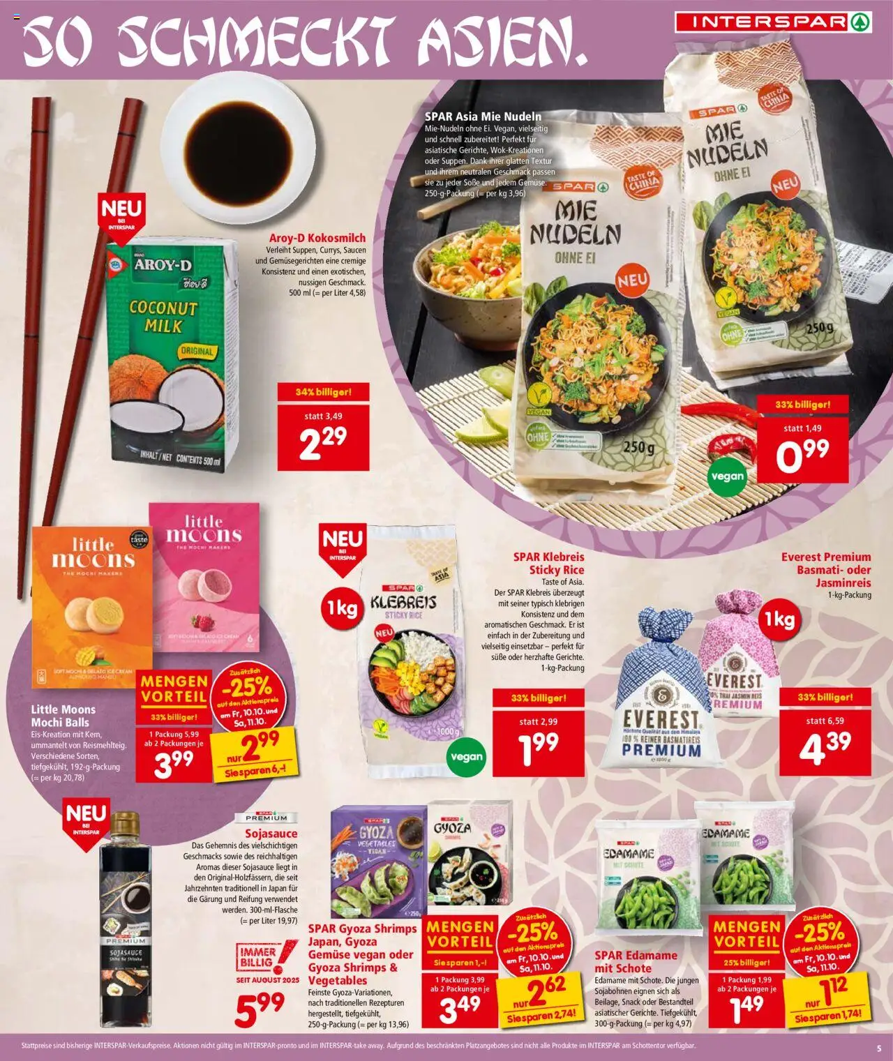 Interspar Flugblatt - Wien gültig ab 09.10.2025 | Seite: 5 | Produkte: Gemüse, Soße, Reis, Nudeln