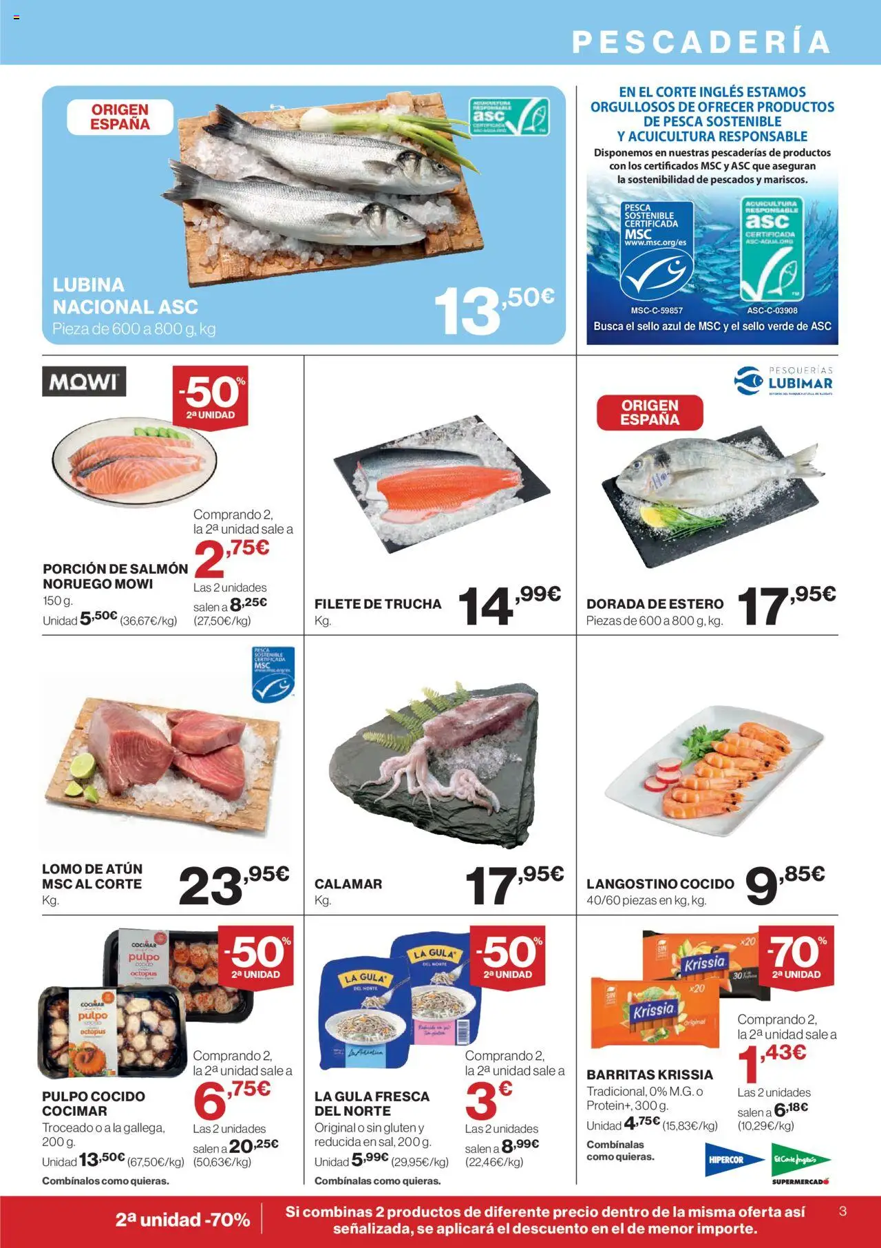 Hipercor catálogo │ válido desde el 14.08.2025 | Página: 3 | Productos: Filete, Langostino