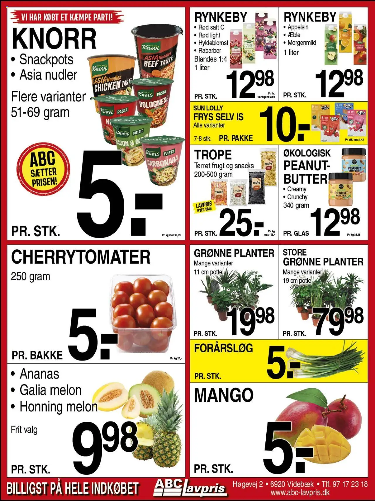 Abc Lavpris Tilbudsavis gyldig fra 06.08.2025 | Side: 5 | Produkter: Nudler, Forårsløg, Bacon, Tørret frugt