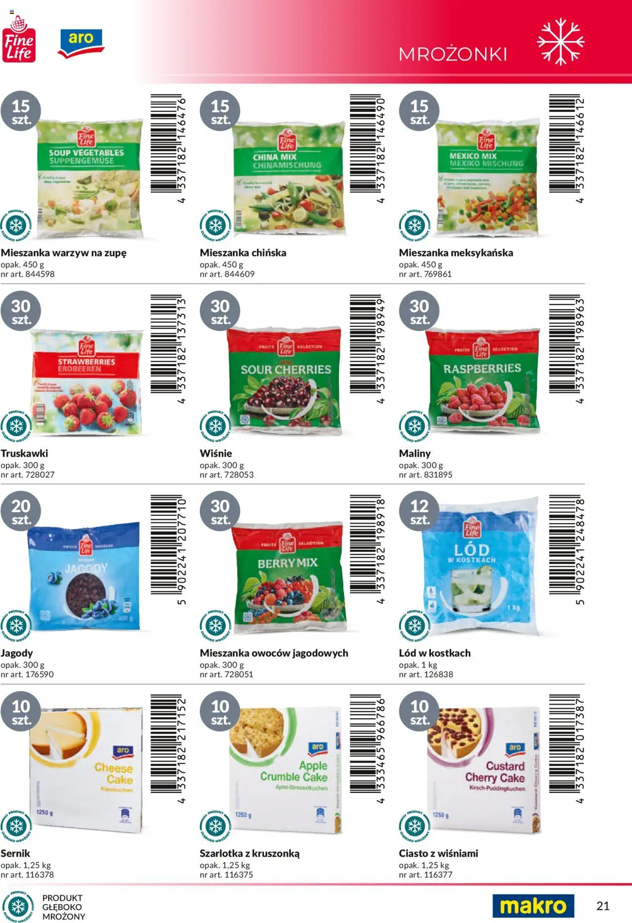 Makro Gazetka - Katalog marek własnych dla właścicieli sklepów od 18.04.2024 | Strona: 21 | Produkty: Jagody, Wiśnie, Truskawki