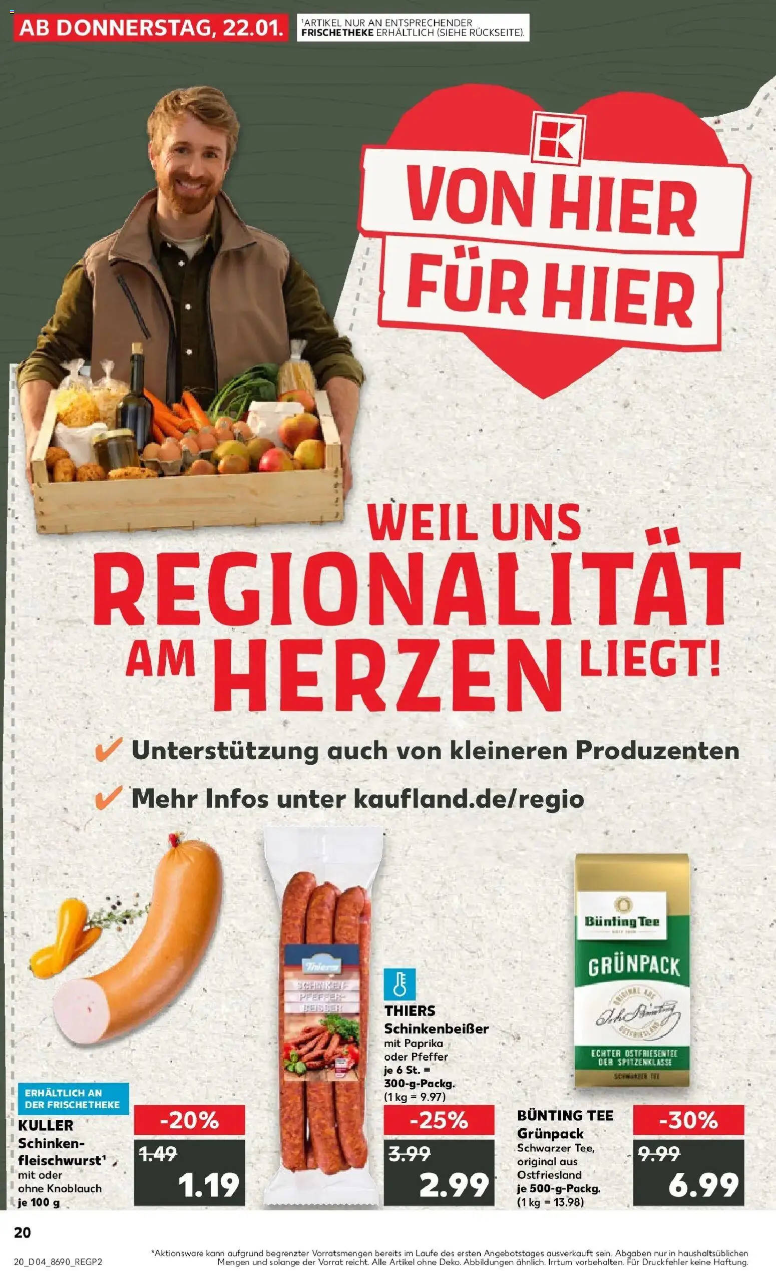 Prospekt Kaufland ab 25.01.2026 » Angebote Online zum Blättern | Seite: 20 | Produkte: Pfeffer, Knoblauch, Schinken, Tee