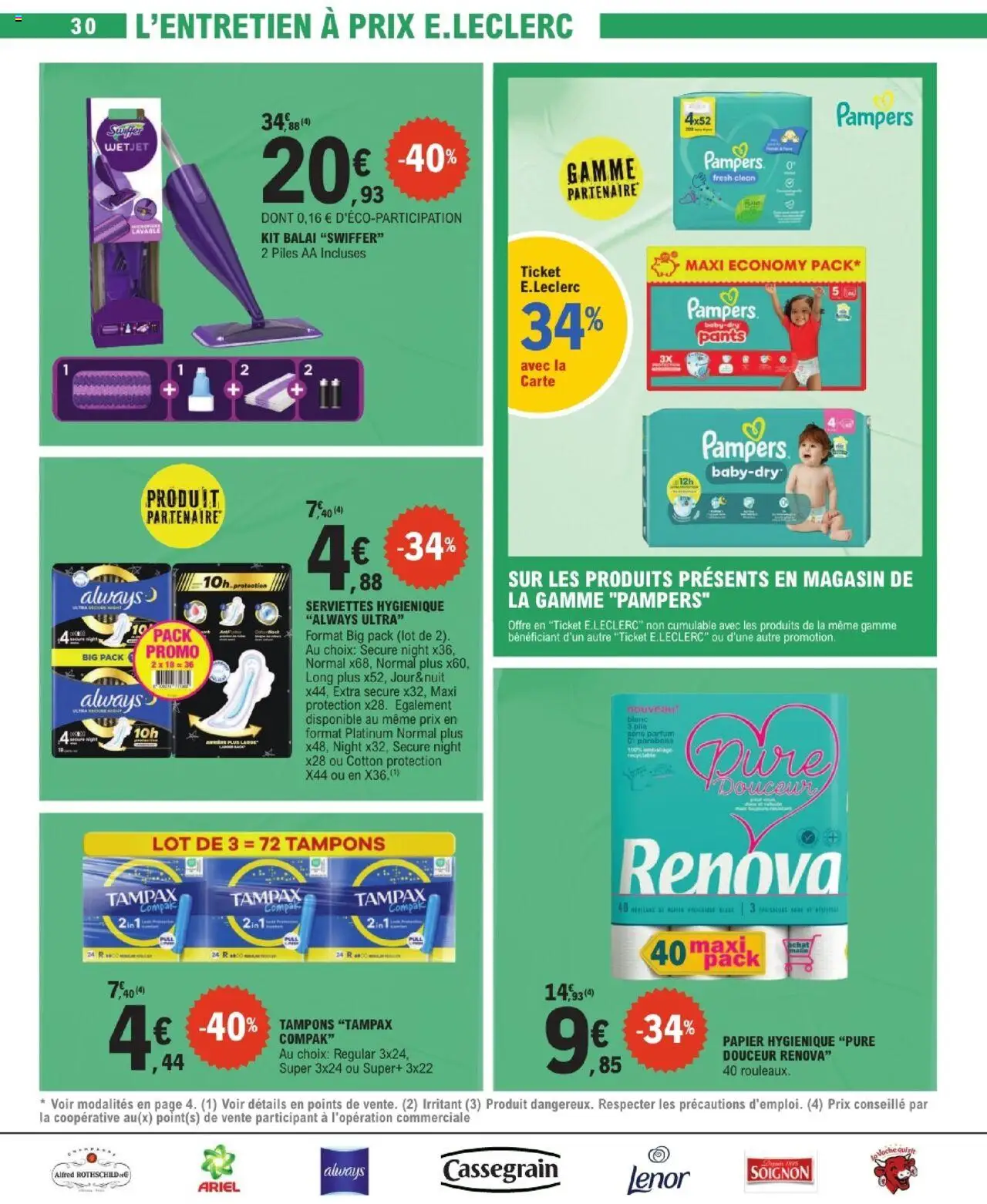  | Page: 30 | Produits: Pampers, Tampons, Balai Swiffer, Pull